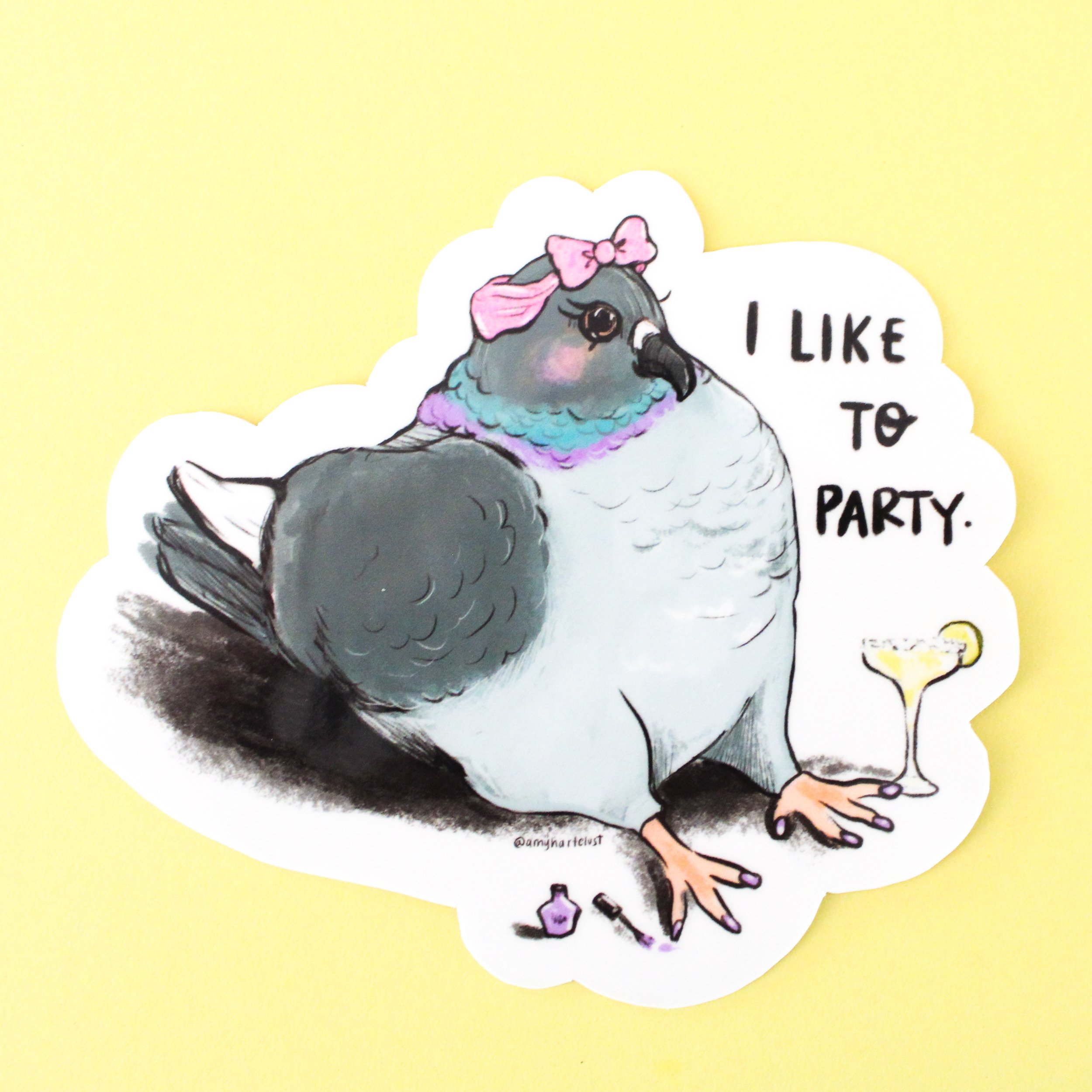 Party Pigeon Vinyl Sticker