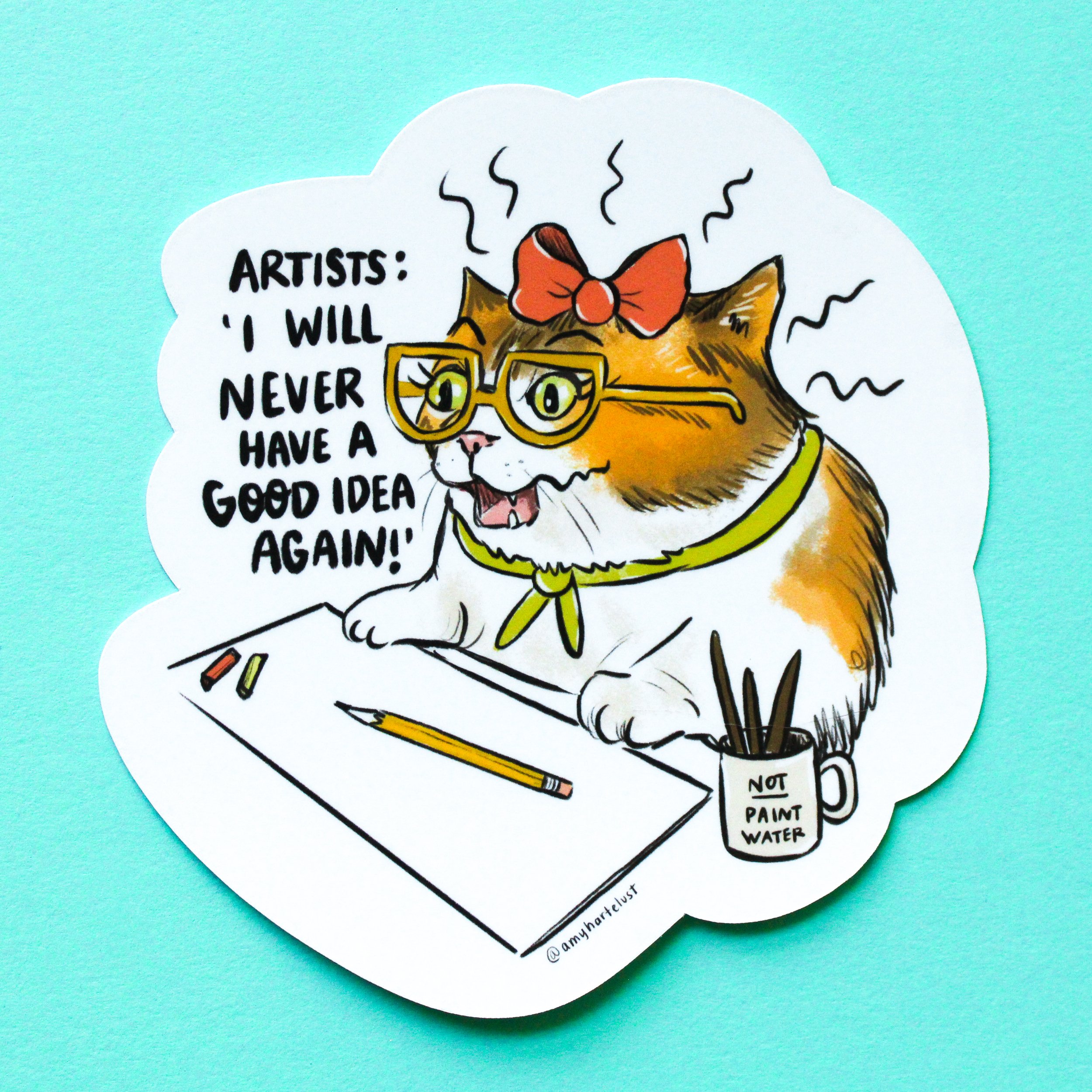 Art Block Cat Vinyl Sticker