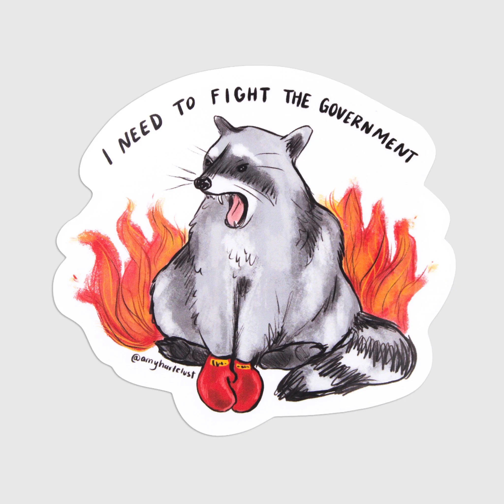 Raccoon Fighter Vinyl Sticker