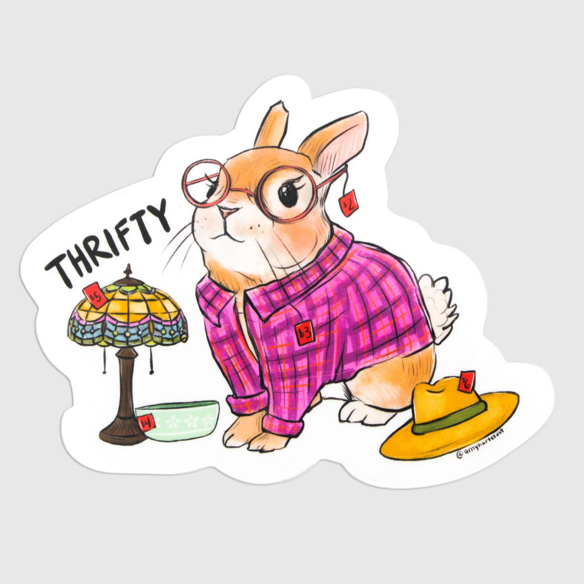 Thrifty Bunny Vinyl Sticker