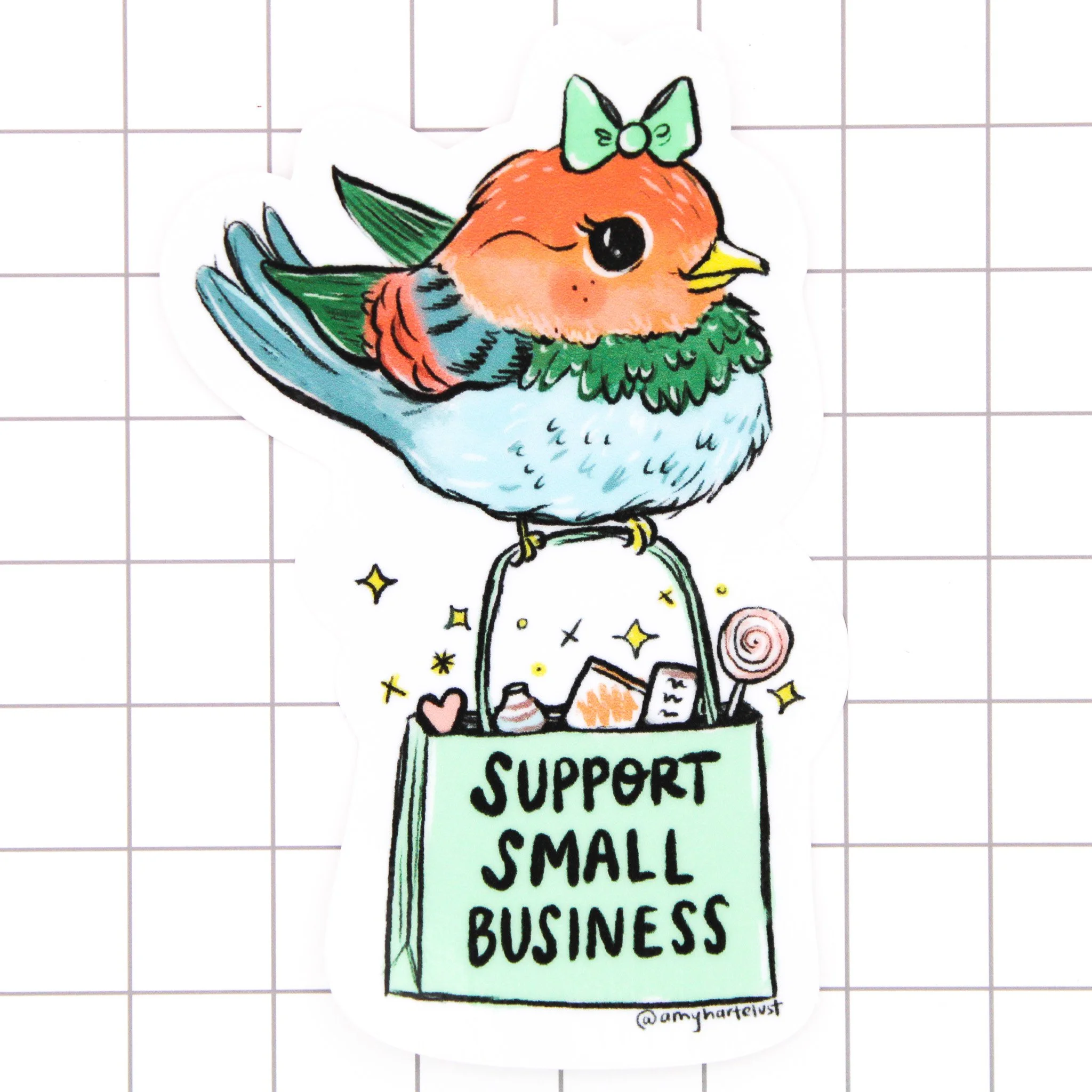 Support Small Business Bird Vinyl Sticker