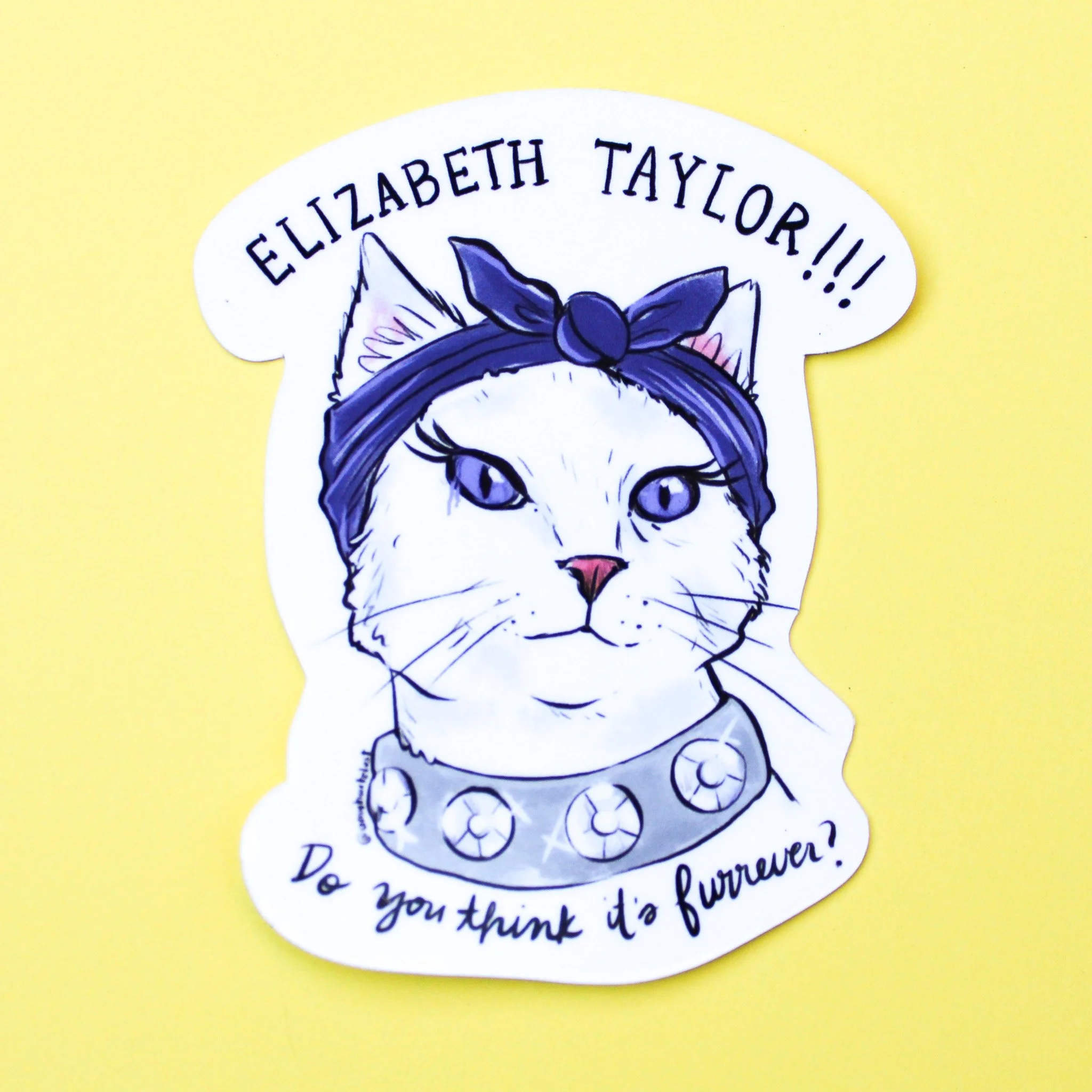 Elizabeth Taylor Cat Vinyl Sticker