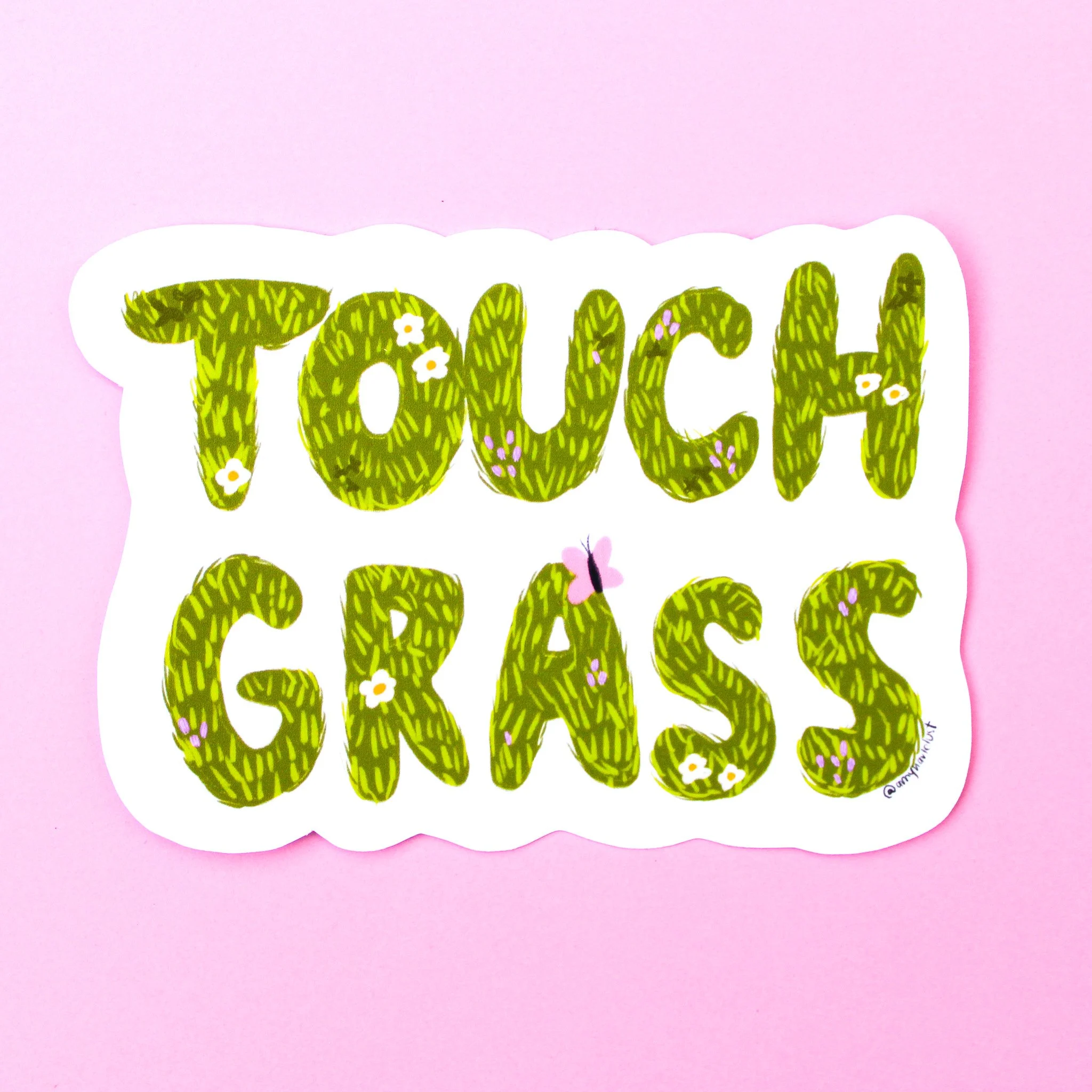 Touch Grass Vinyl Sticker