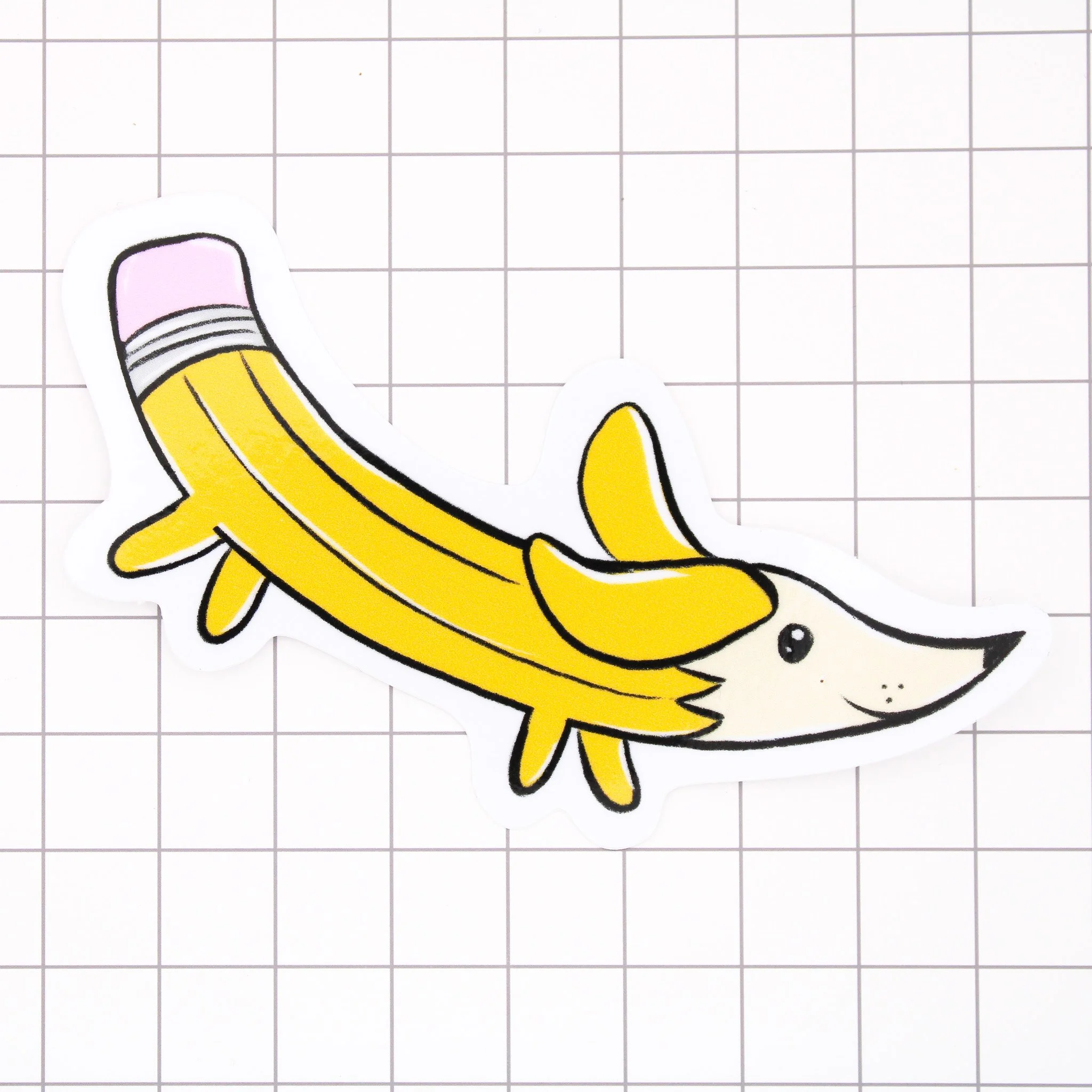 Pencil Puppy Vinyl Sticker