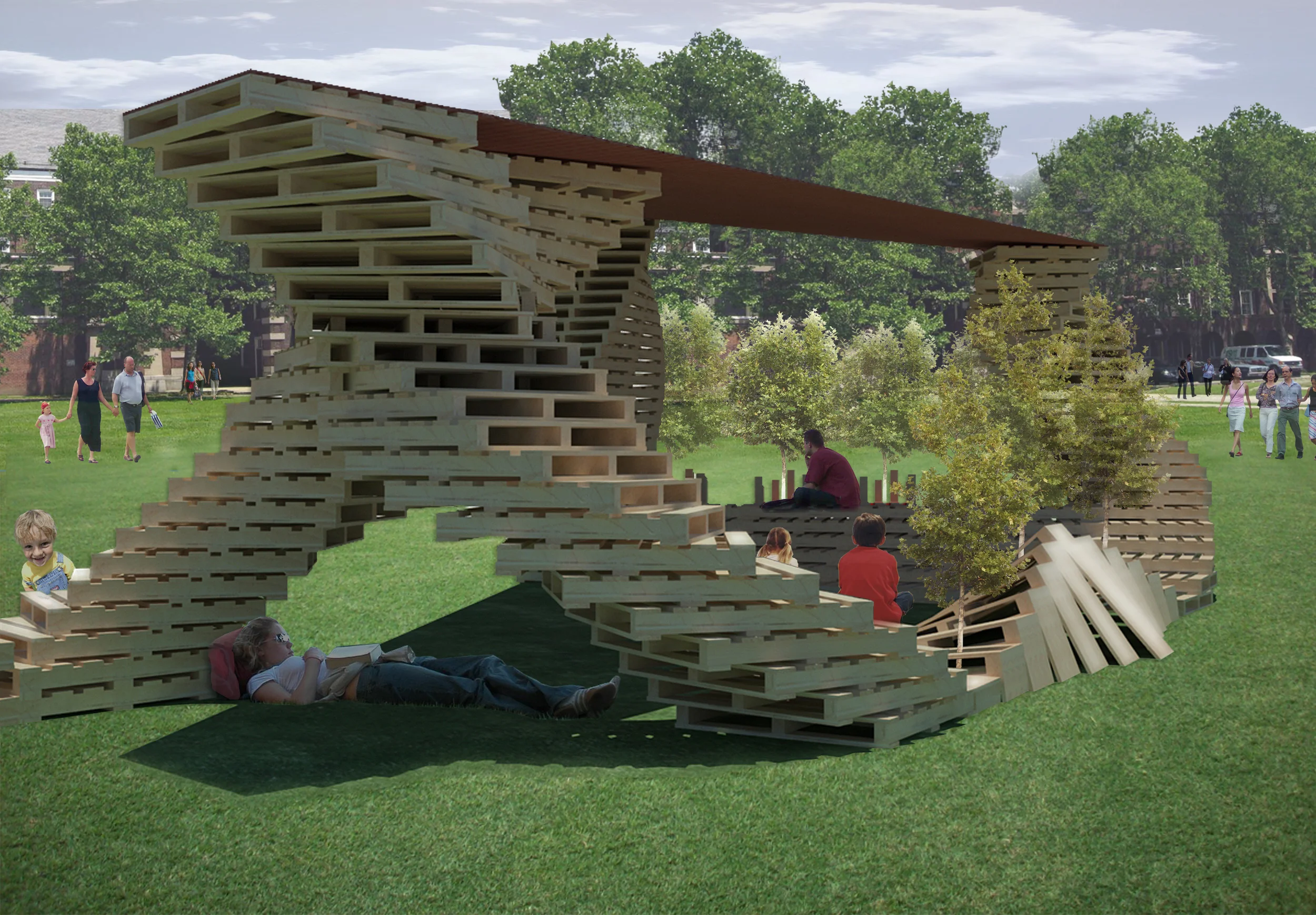  &nbsp; &nbsp;The 2011 City of Dreams Pavilion will be constructed almost entirely of recycled wooden pallets and will captivate the visitors of Governors Island with it’s aesthetic beauty and material resourcefulness. &nbsp;&nbsp; &nbsp;The Dream We