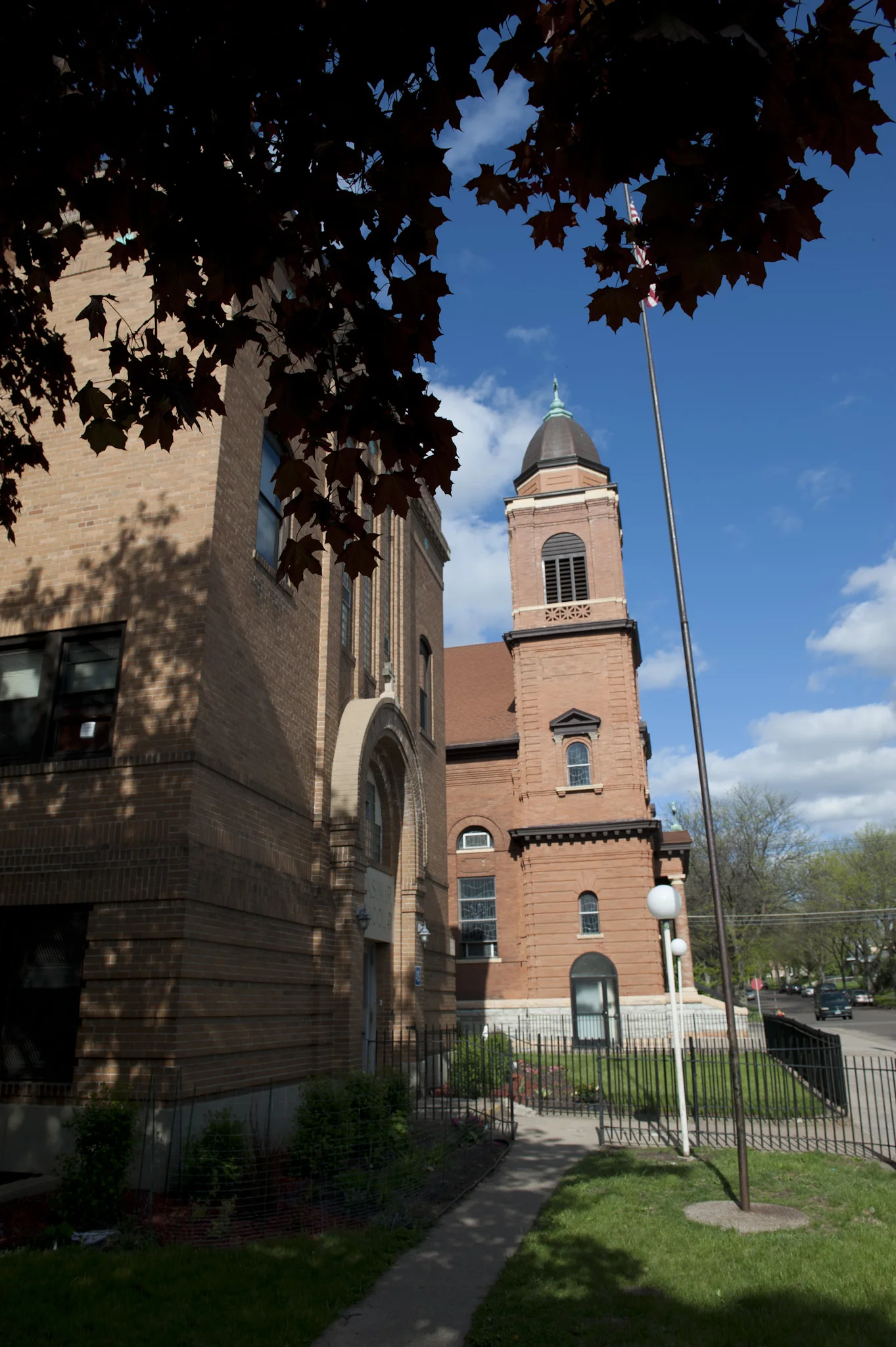 St. Casmir's Catholic Church and School next door