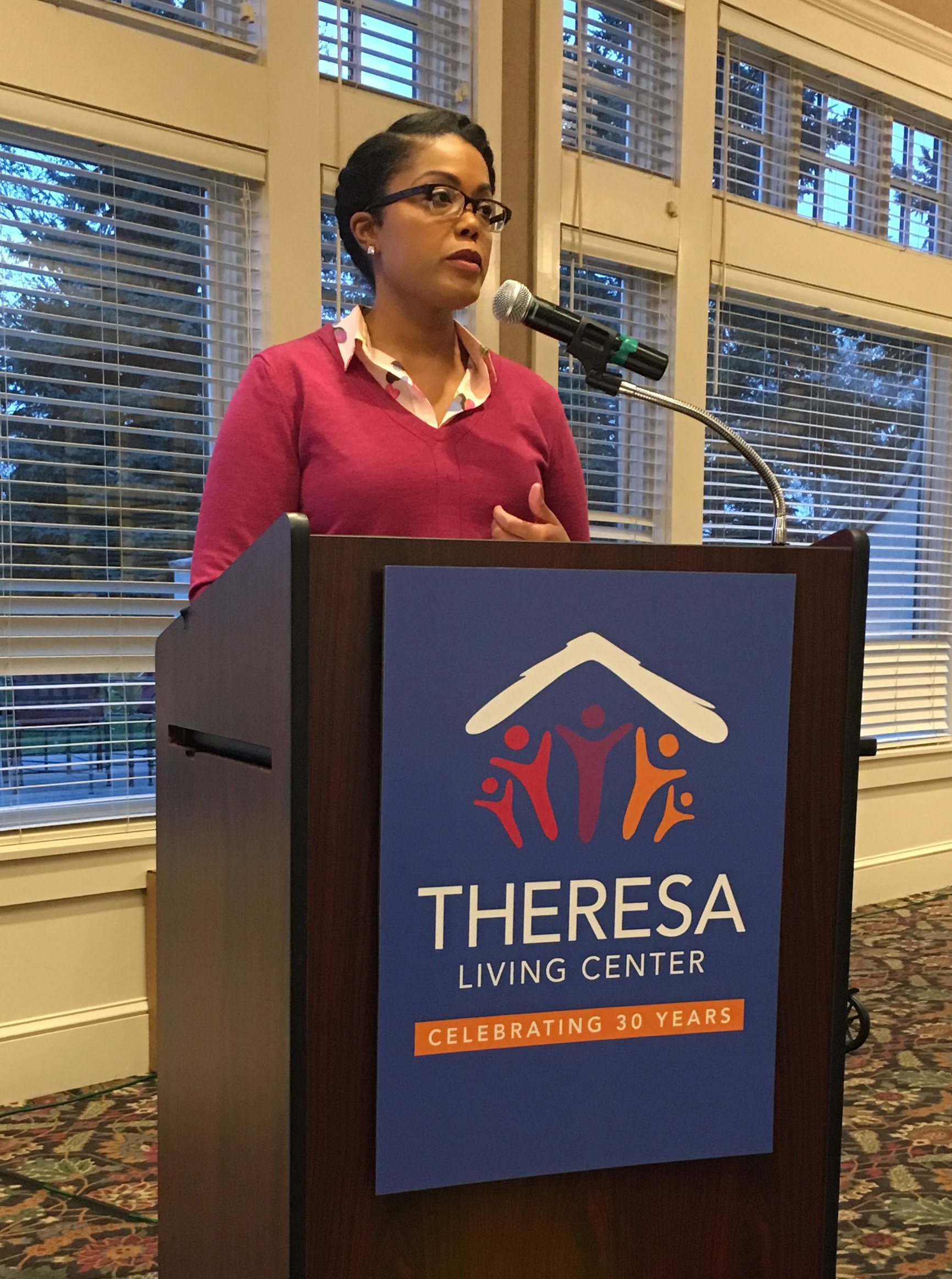  Keynote speaker Acooa Ellis, Senior Vice president of Community Impact for the Greater Twin Cities United Way, spoke about the challenges of addressing homelessness in the Twin Cities. 