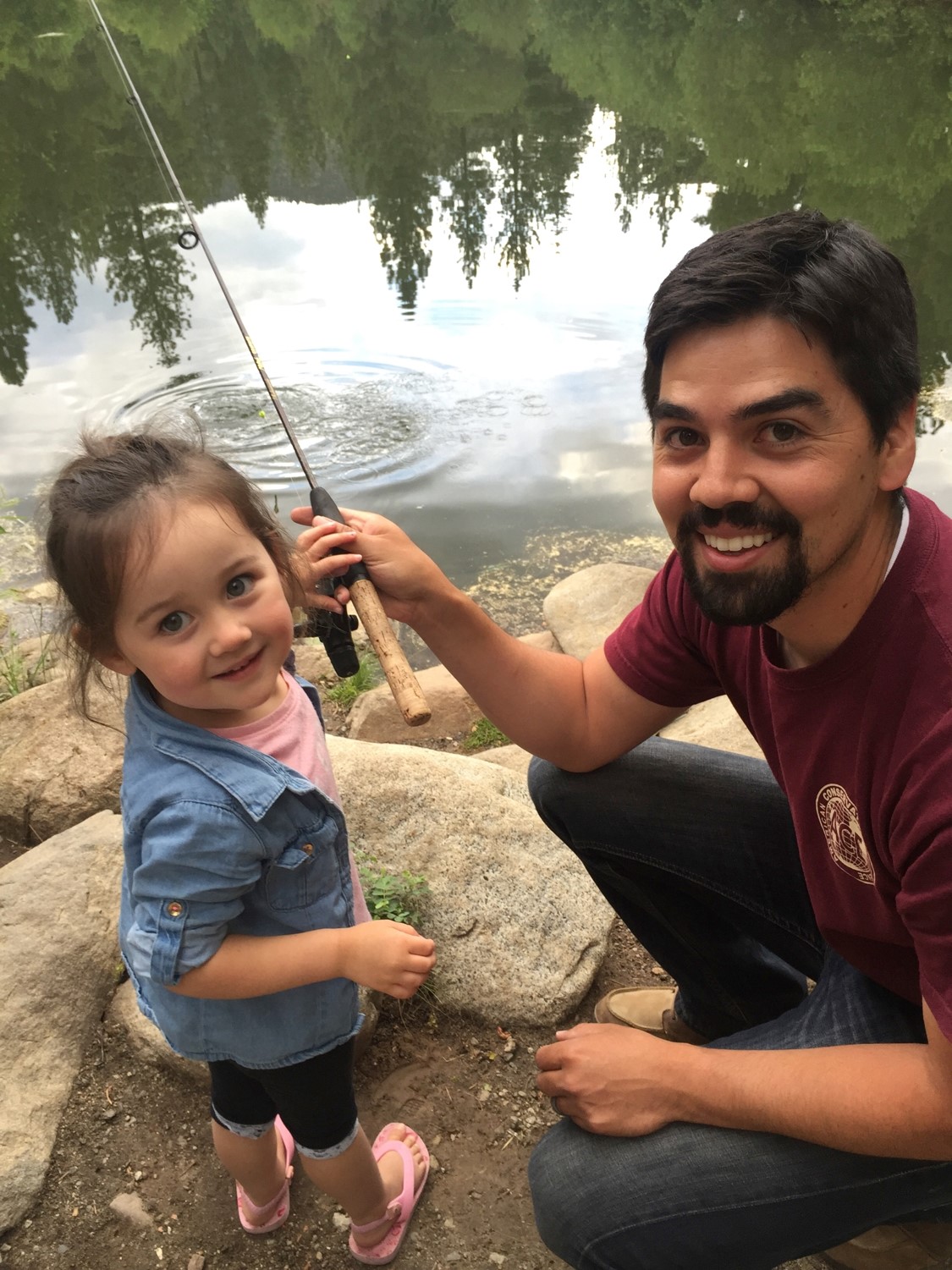     
 
       
 
      Jacob Palma and his daughter Kaylie fishing on Silver Lake Uinta Forest. 