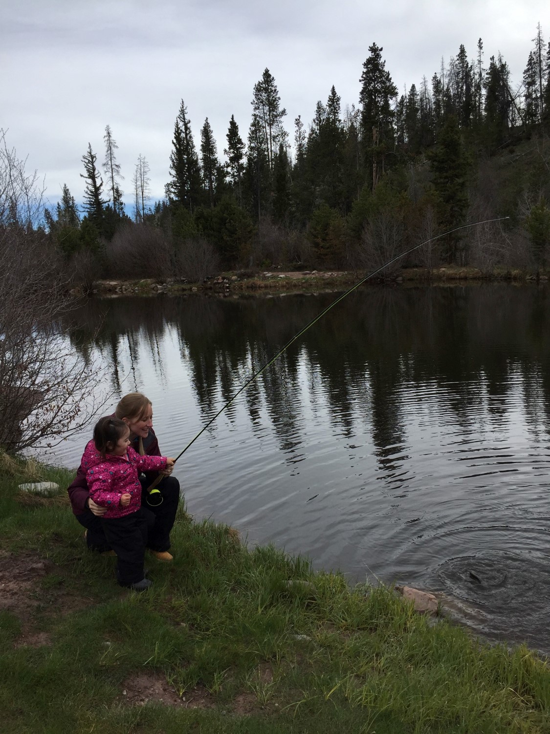     
 
      Kelleen Palma with daughter Kaylie fishing on the north Uinta Mountains. 