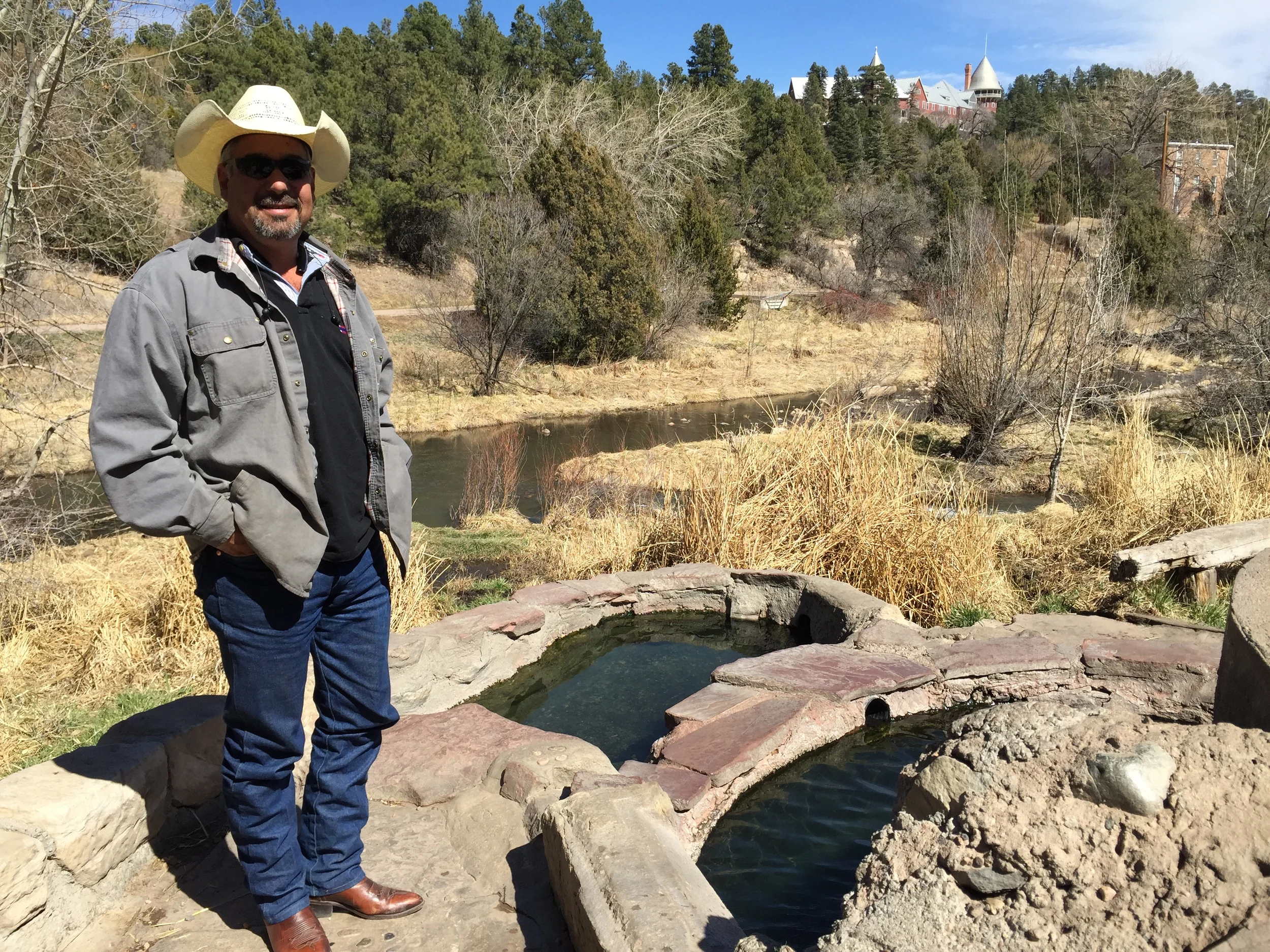 Rock at a hot springs in Las vegas, New Mexico