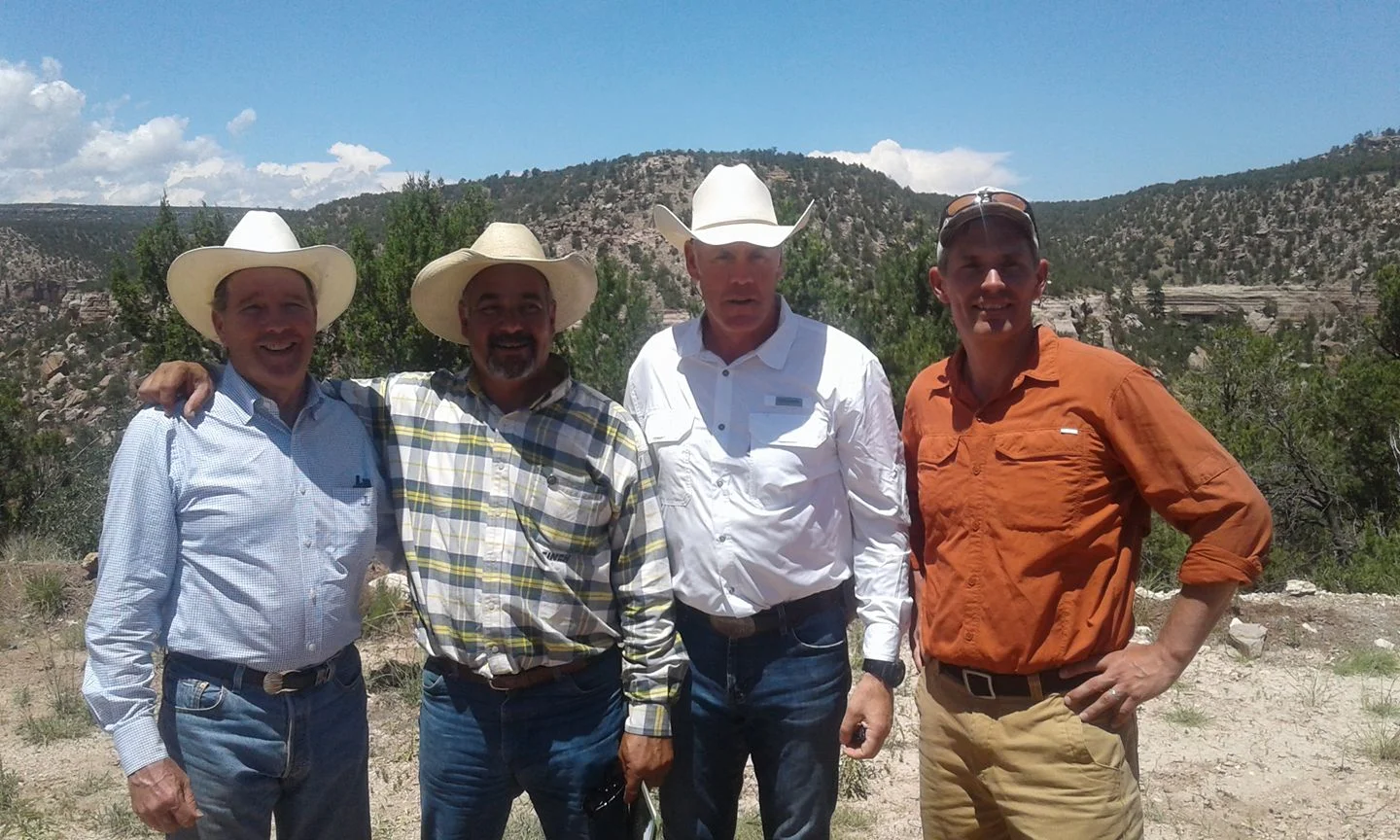 From Left: Senator Tom Udall, Commissioner Rock Ulibarri, Sec. Ryan Zinke, Senator Martin Heinrich - At the Sabinoso Wildreness Area
