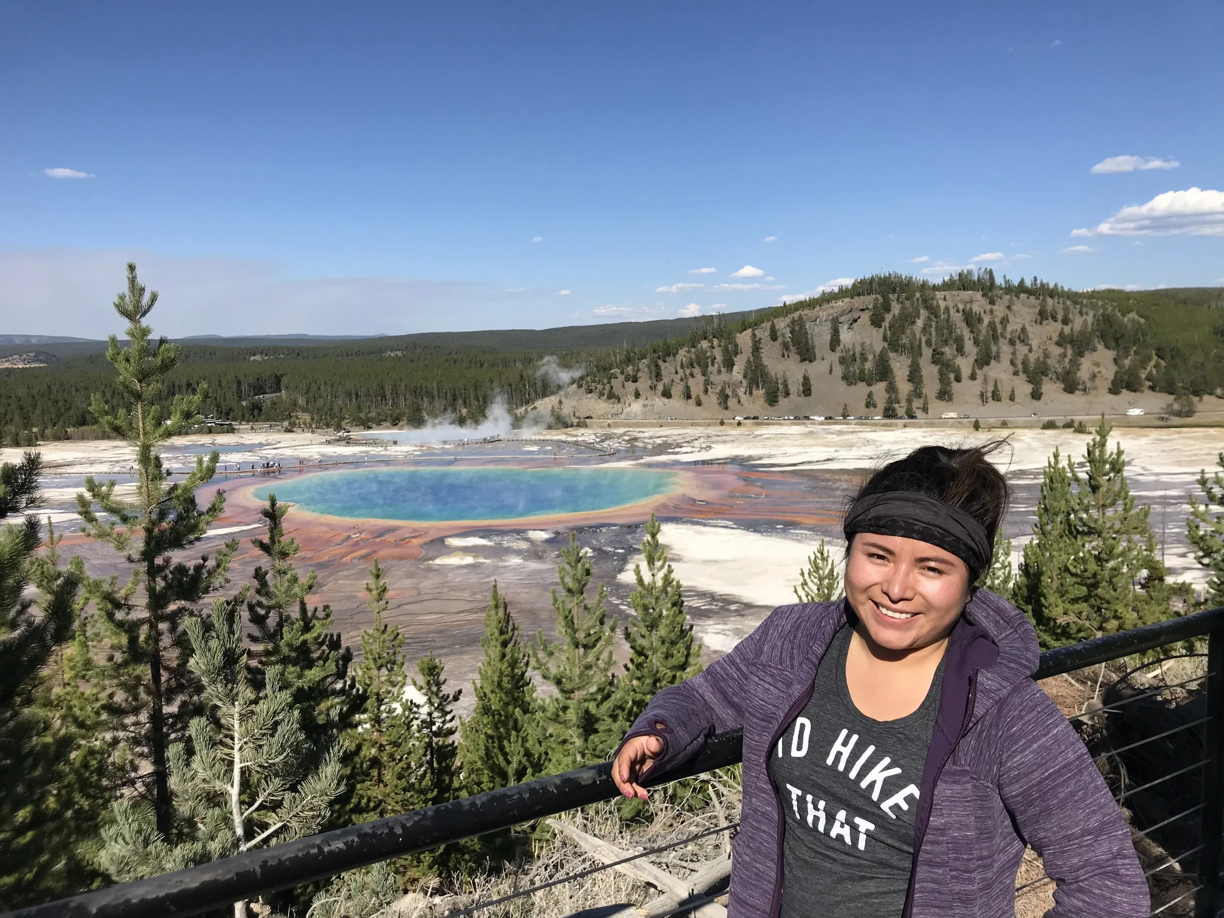 Adriana Garcia Maximiliano enjoying Yellowstone National Park