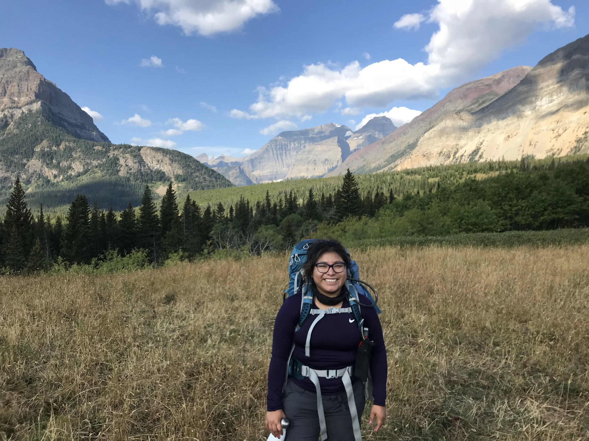 ADriana backpacking at Glacier National Park
