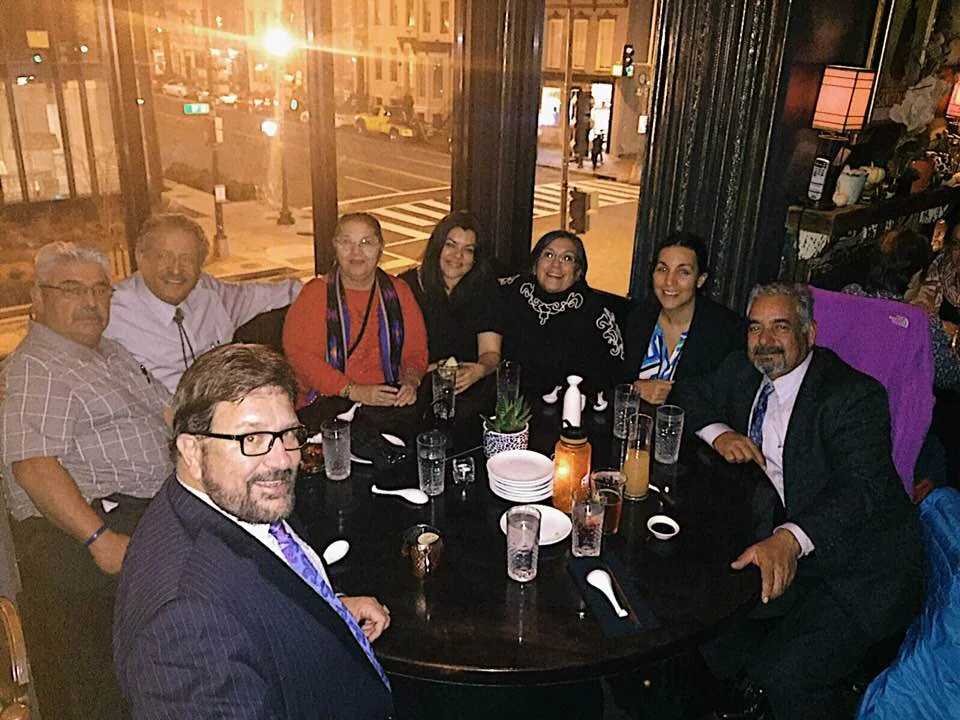 HECHO after a long day on Capital Hill (from left to right): UT State REp. Mark Wheatley, Lupe Huereña, Kent Salazar, Sylvia Huereña, Viviana Reyes, UT State Rep. Rebecca Chavez-Houck, Camilla Simon, and San Miguel County, NM Commissioner Rock Ulibarri.