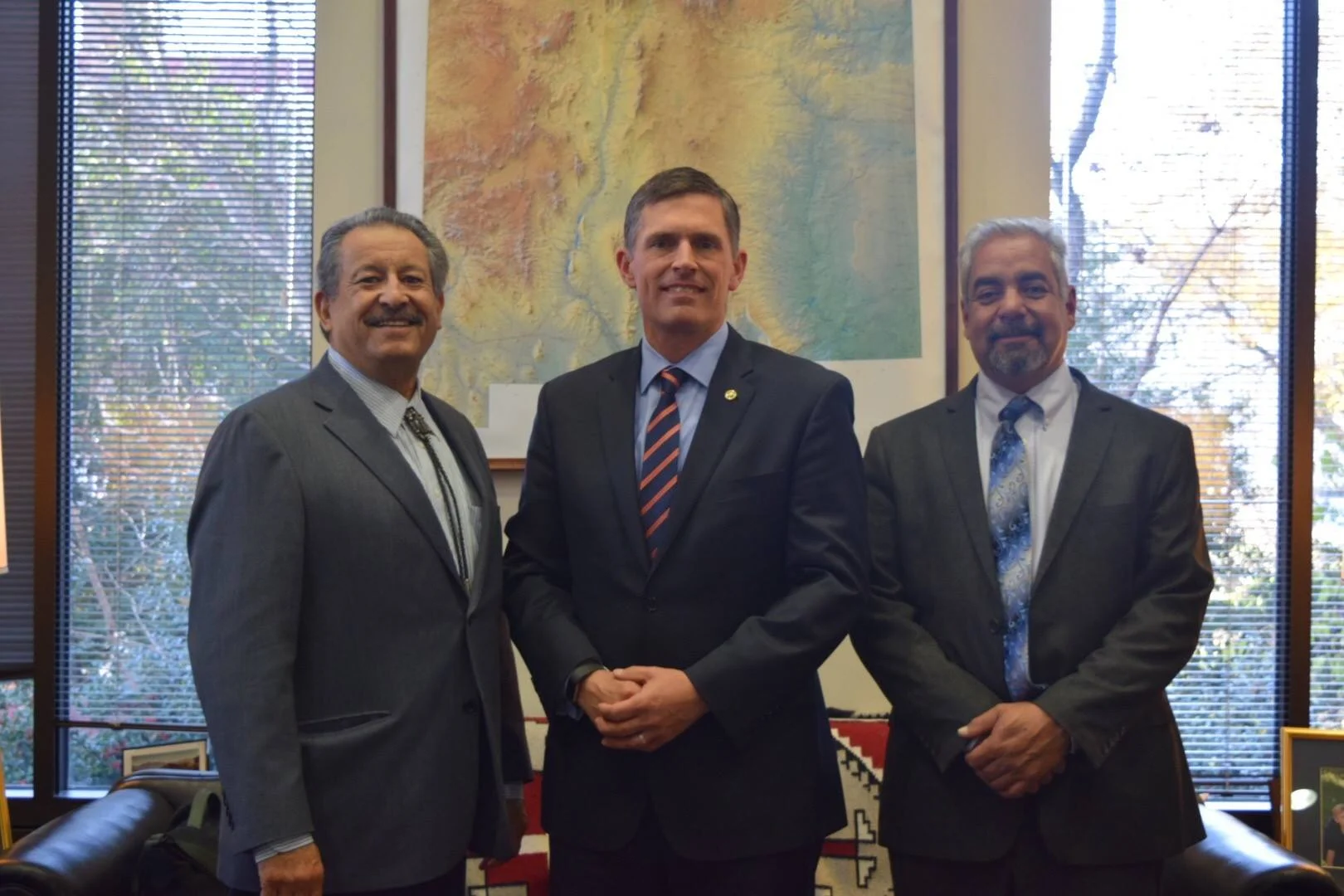 HECHO Advisory Board Member Kent Salazar, Senator Martin Heinrich, and HECHO Advisory Board Chair Rock Ulibarri