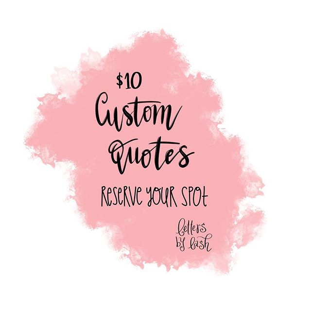 ✨RESERVE YOUR SPOT✨
10 spots available for custom quotes!! Comment below with your email, or reach out at hello@lettersbylash.com 💌 .
.
.
.
.
. . . .

#creativelife #lovewhatyoudo #artistsofinstagram #createart #artist #dreambig #letteringdaily  #et