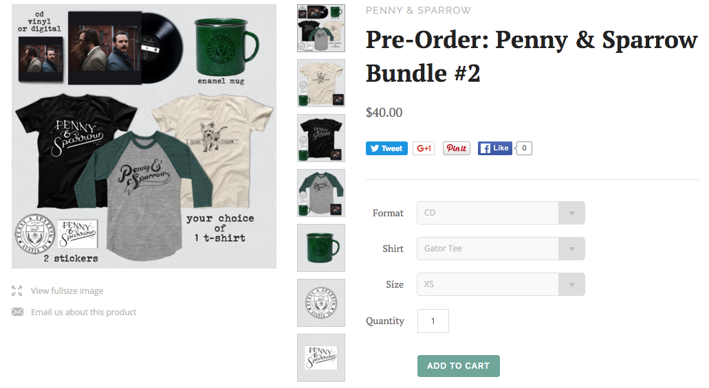 Rivet created the mockup for this Penny & Sparrow pre-order bundle. The individual item mockups can be seen as thumbnails.