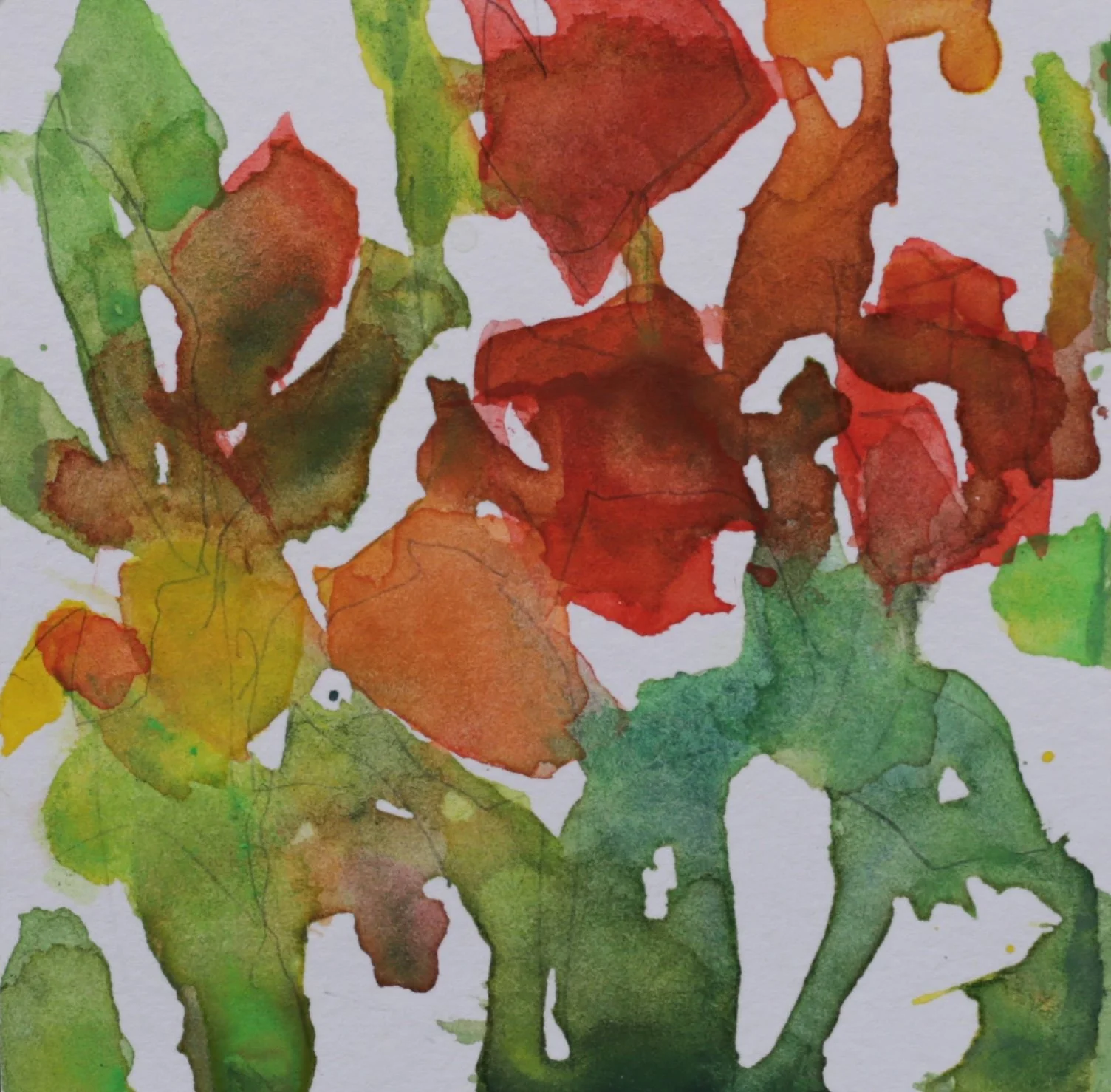 25-0361, 2023, Watercolor on paper, 4" X 4"