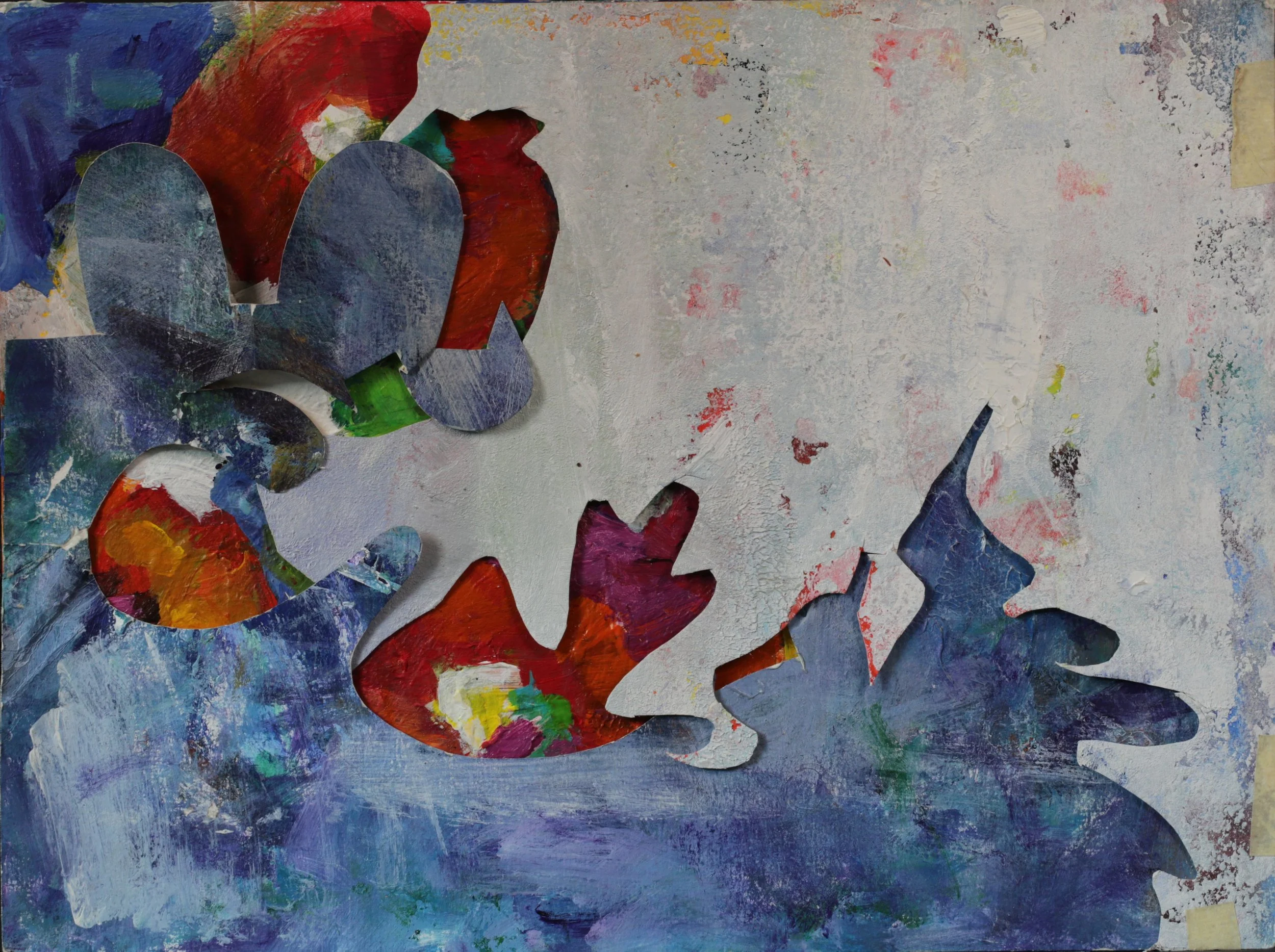 24-046, 2026, Acrylic collage on paper, 9" x 12"