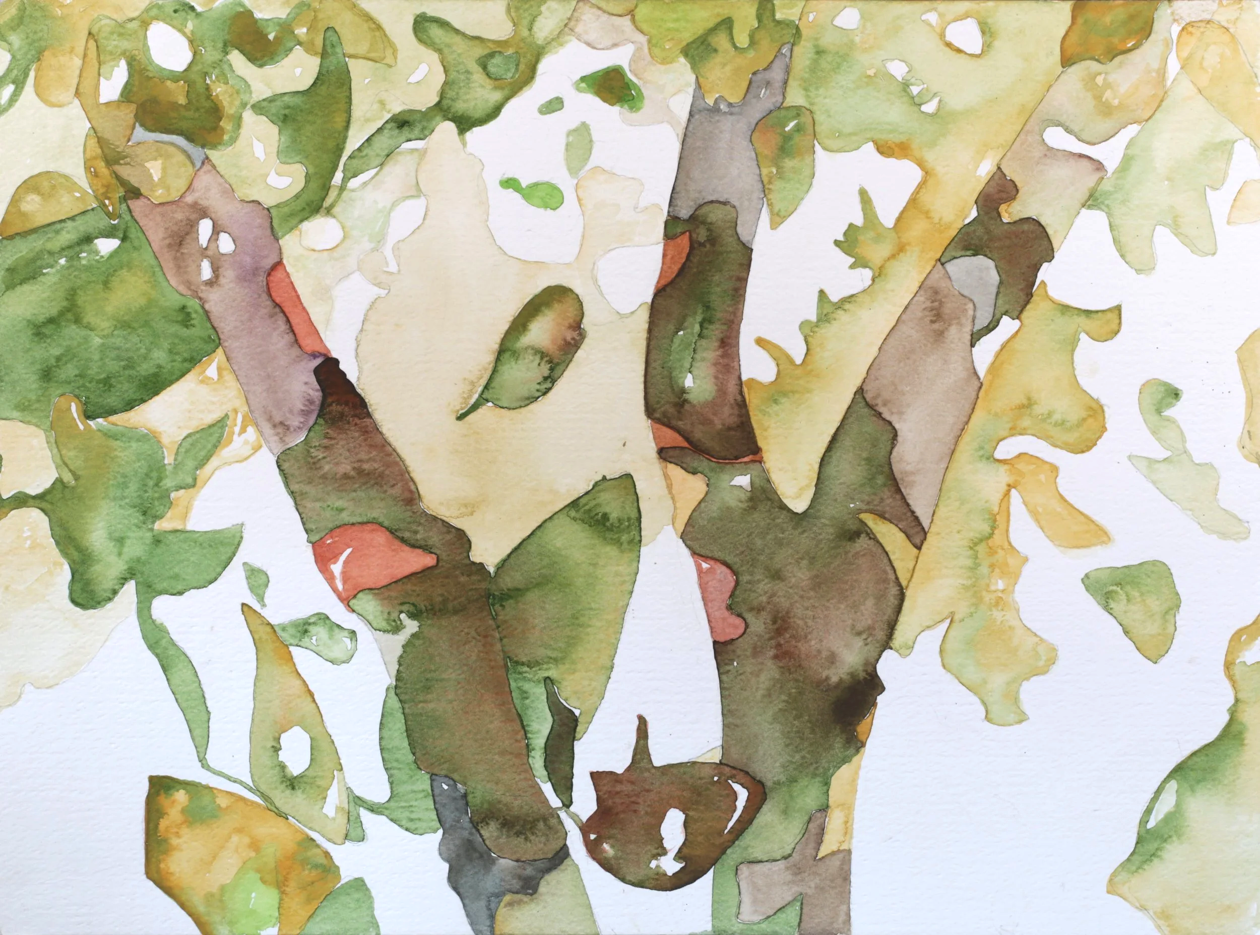 24-0390, 2018, Watercolor on paper, 15" X 11"