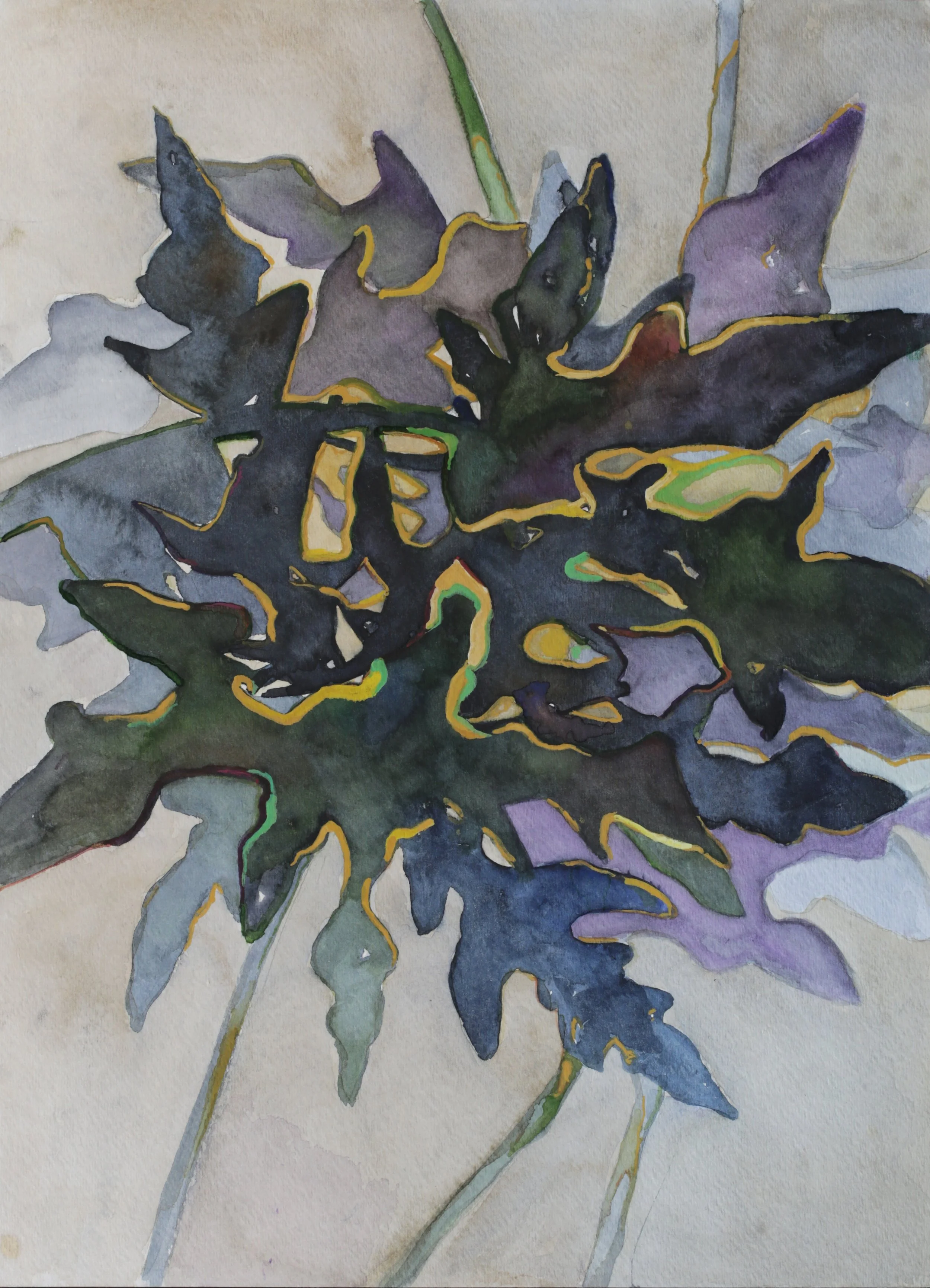 24-0394, 2018, Watercolor on paper, 15" X 11"