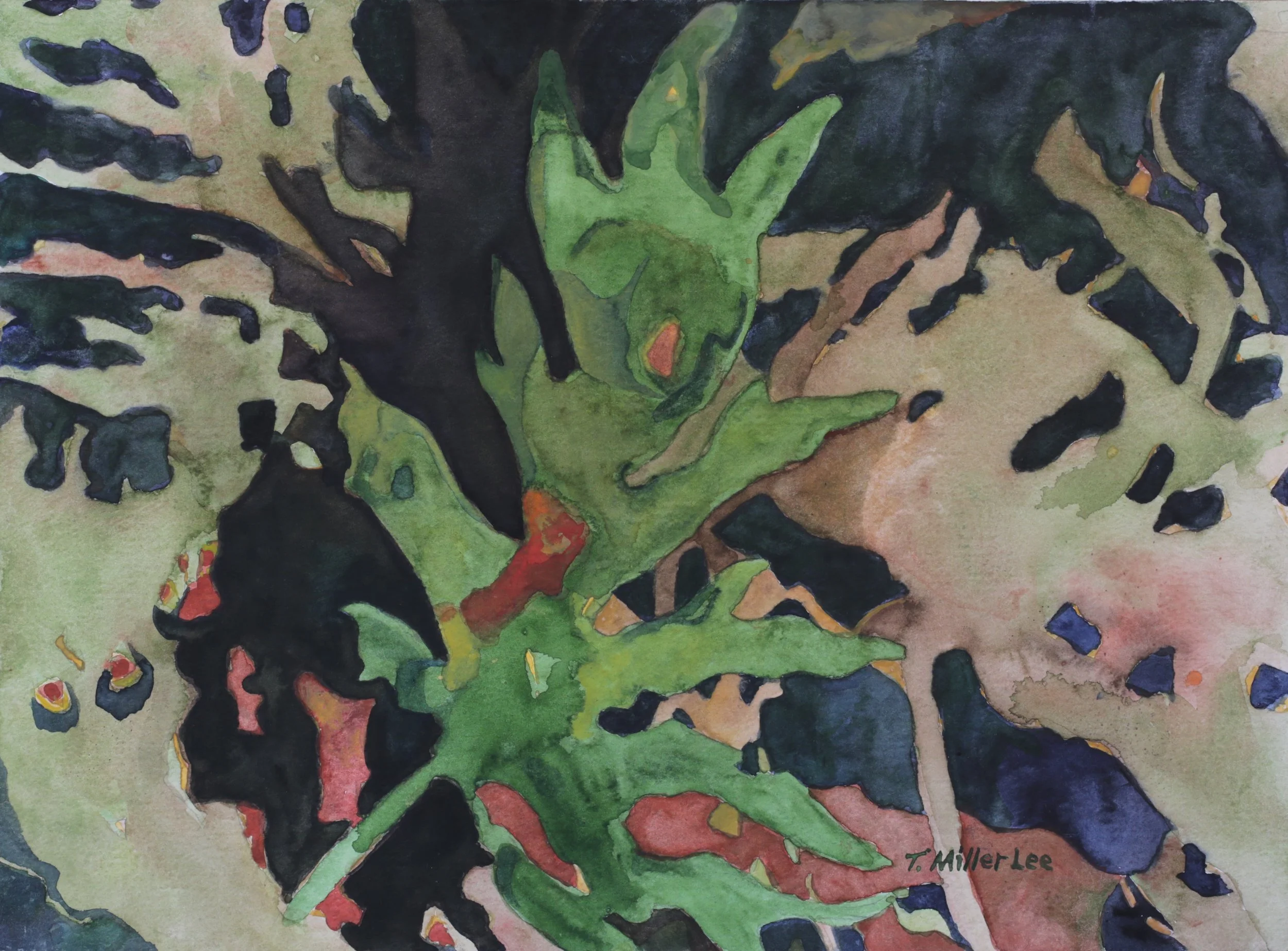24-0395, 2018, Watercolor on paper, 15" X 11"