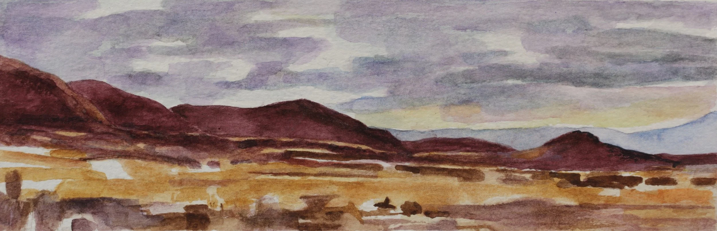 25-0377, 2023, Watercolor on paper, 3 1/2" X 11"