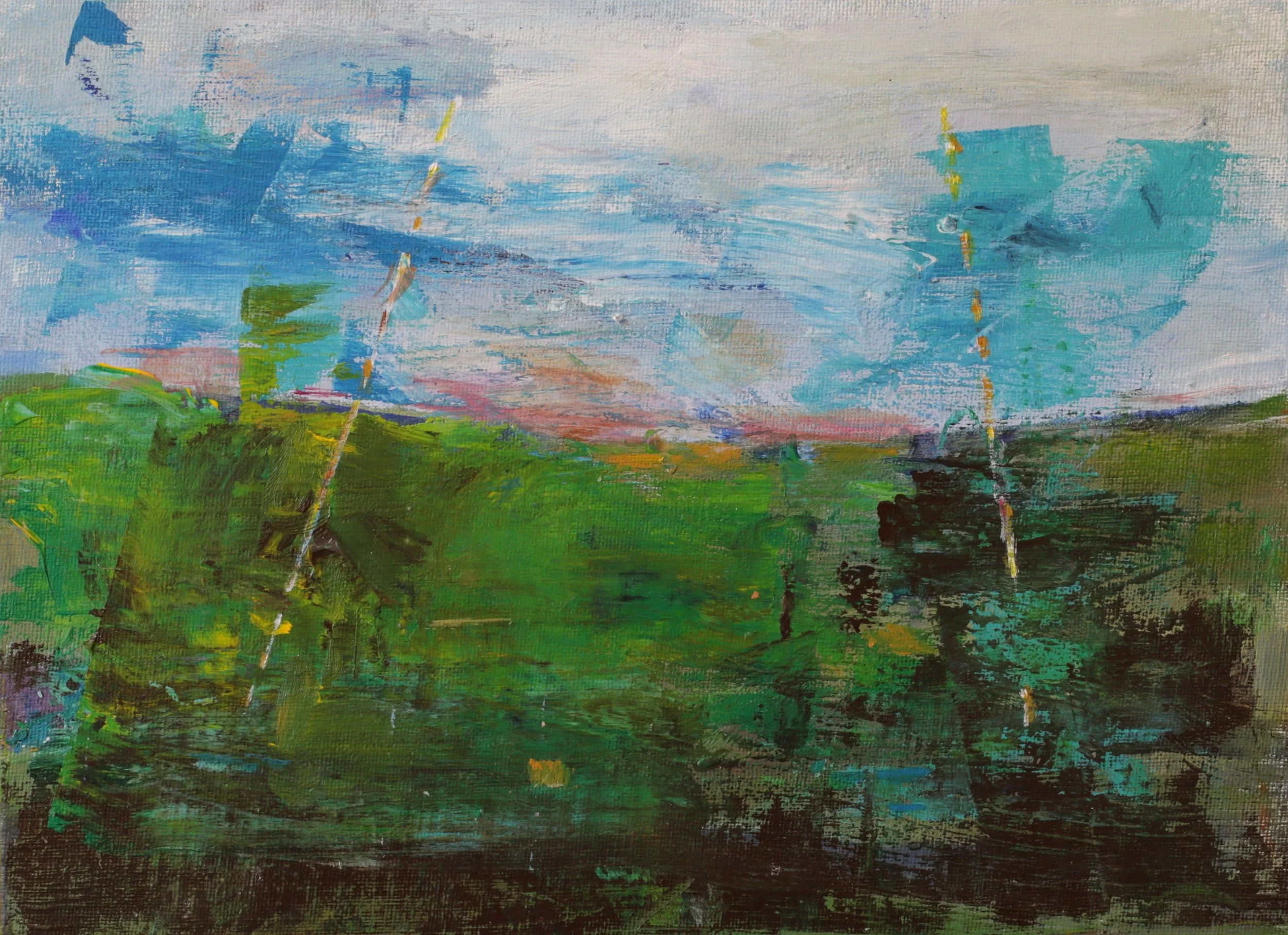 24-054, 2026, Acrylic on paper, 9" x 12"