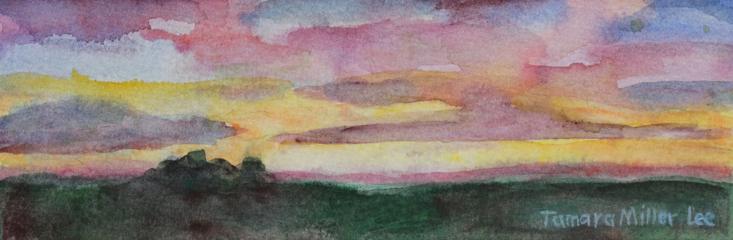 25-0371, 2024, Watercolor on paper, 3" X 9"