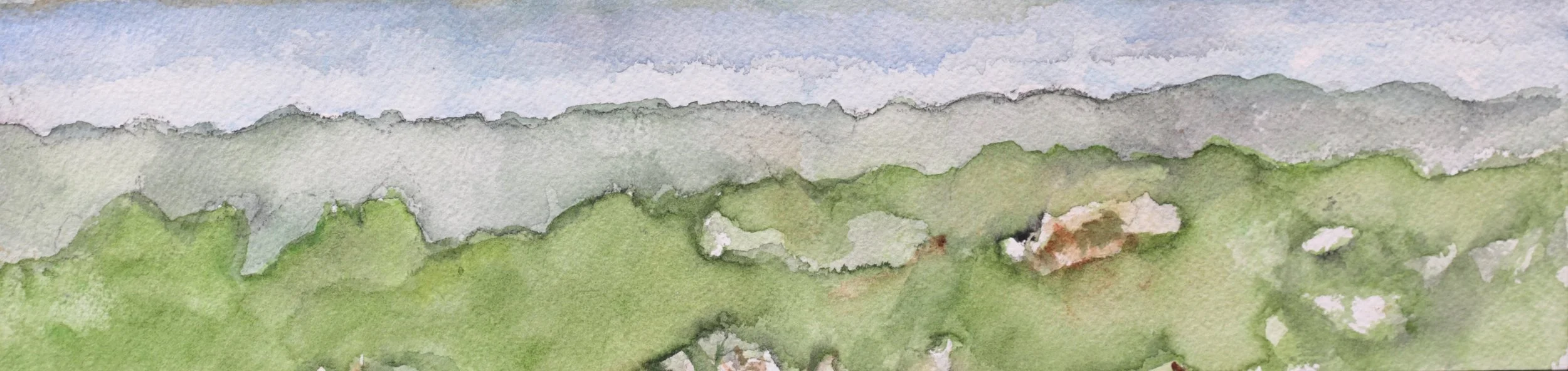 25-0373, 2024, Watercolor on paper, 3" X 12 1/8"