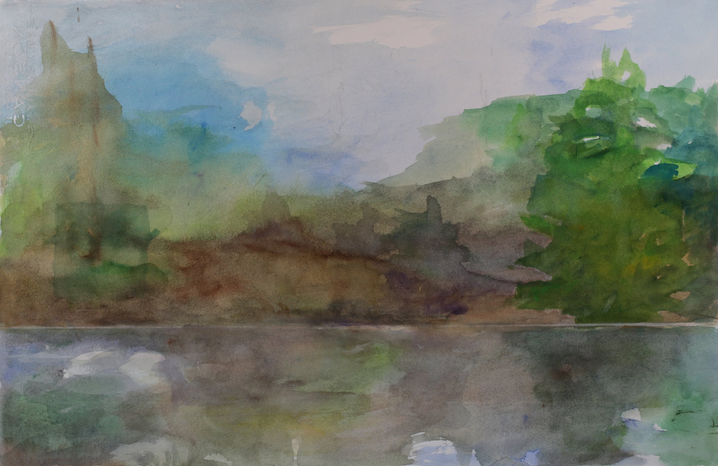 24-0320, 2024, Watercolor on paper, 14" X 21 1/2"