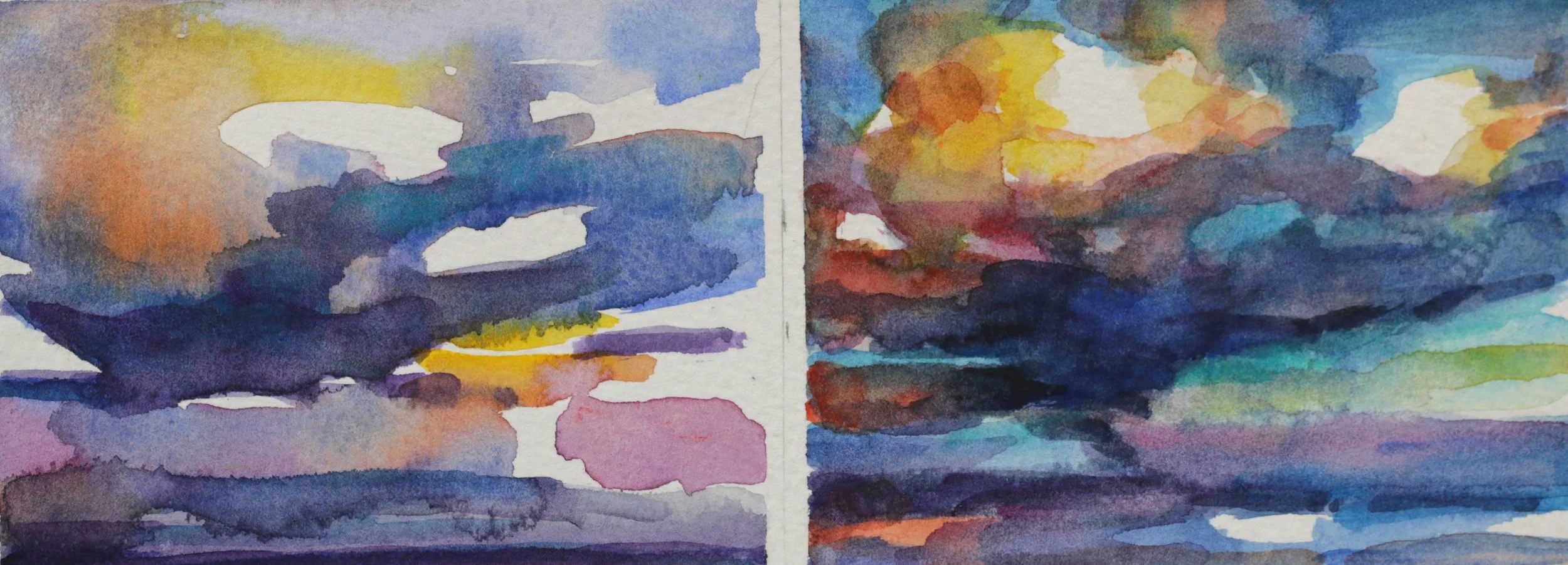 25-0376, 2024, Watercolor on paper, 3 1/2" X 9 3/8"