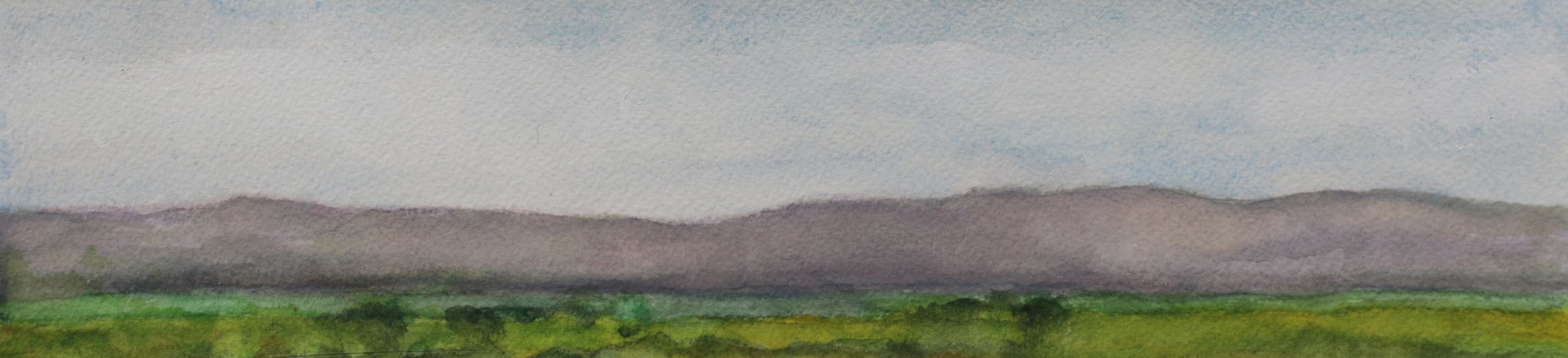 25-0374 2023, Watercolor on paper, 2 7/8" X 12 1/8"