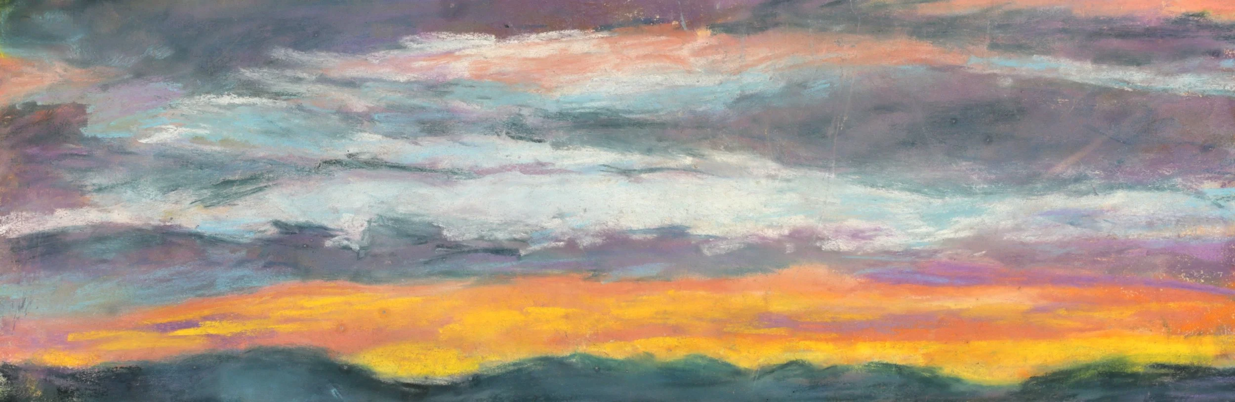 24-0224, 2025, Pastel on paper, 6" x 18"