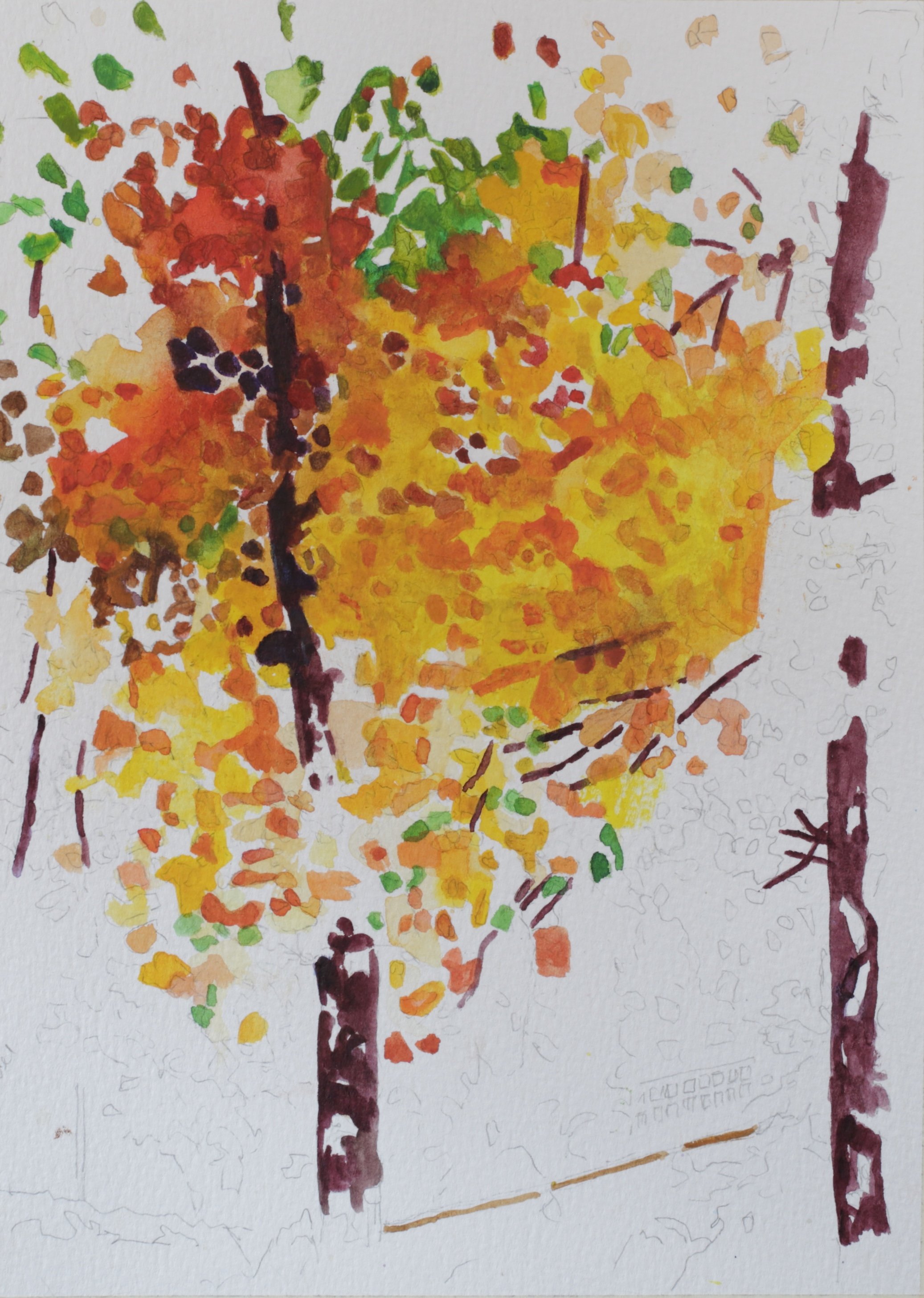 26-0323, 2024, Watercolor on paper, 11" X 8"