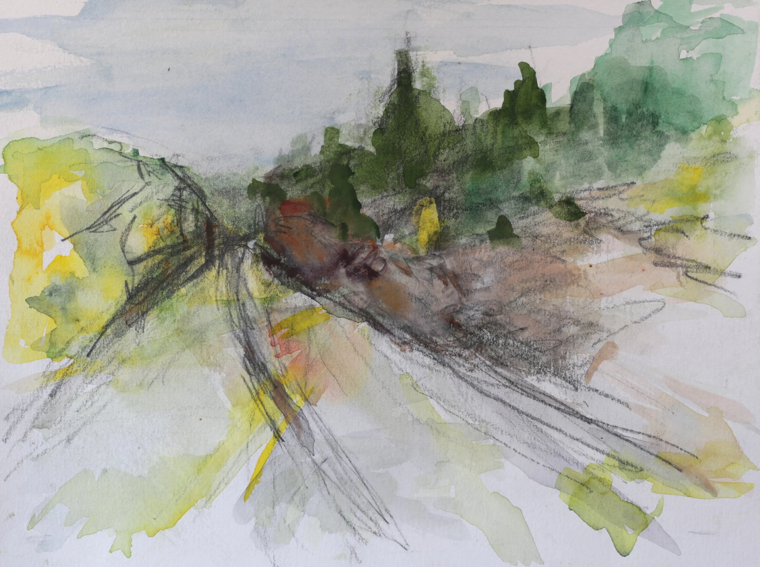 26-0330, 2024, Watercolor on paper, 9" X 12"