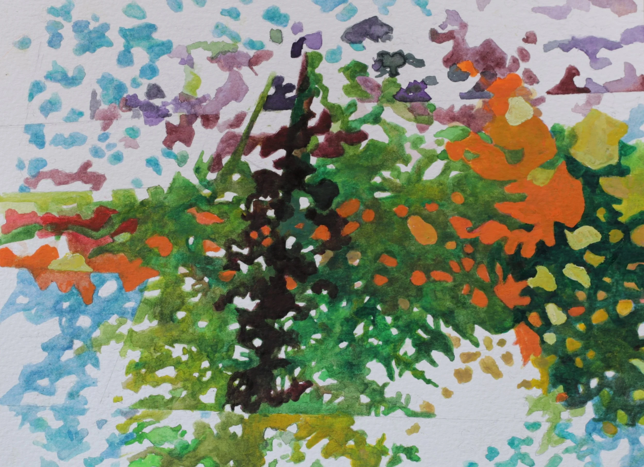 25-0393, 2024, Watercolor on paper, 8" X 11"