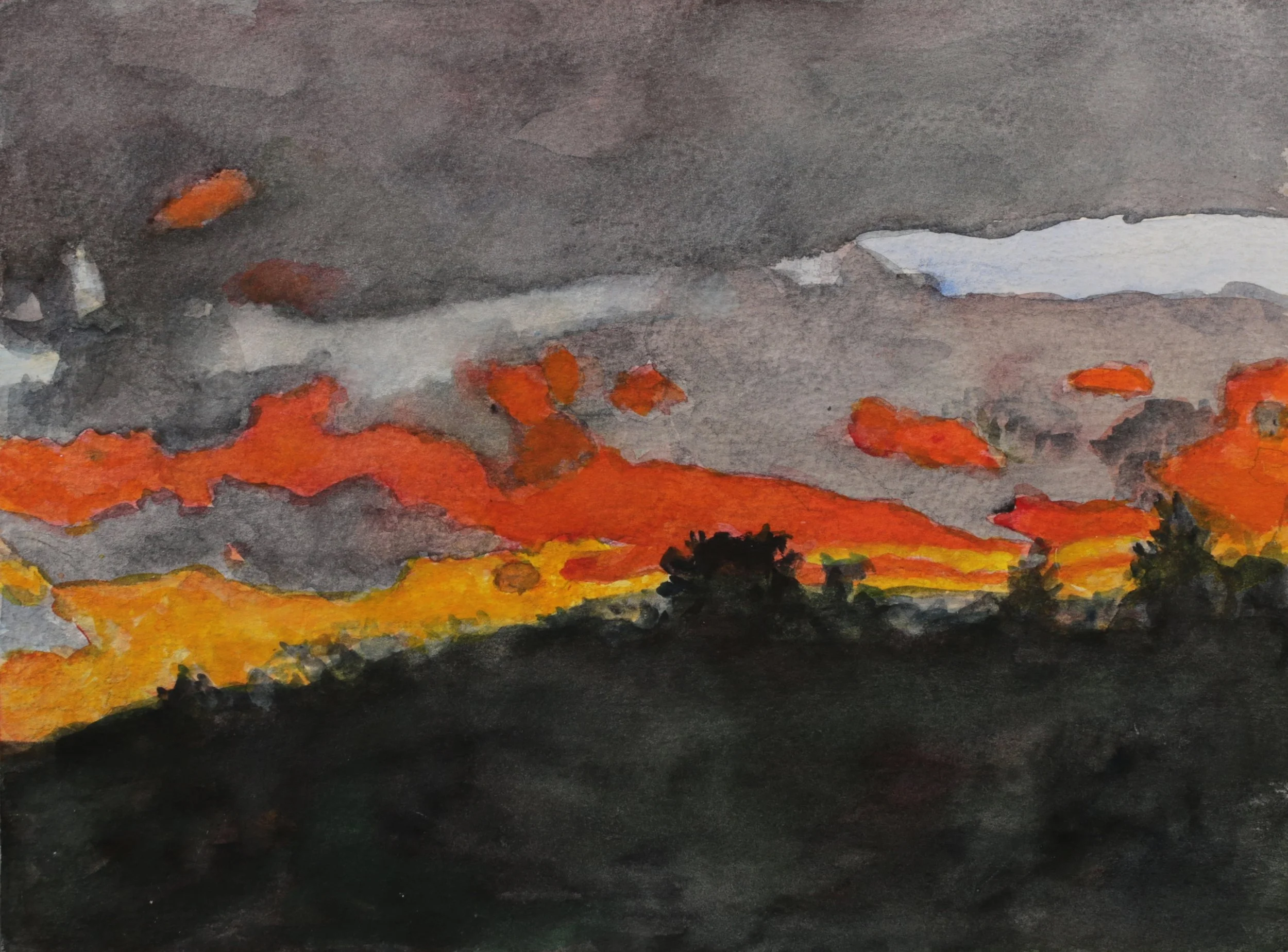 26-0309, 2024, Watercolor on paper, 9" X 12"