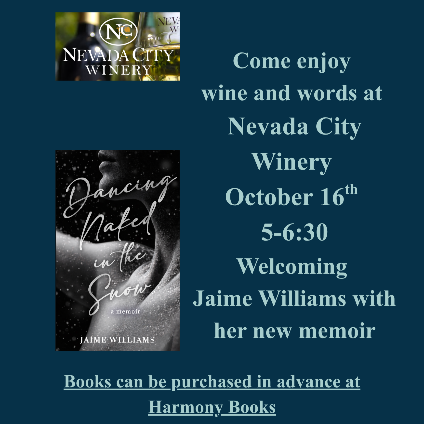 Wine and Words at the Nevada City Winer