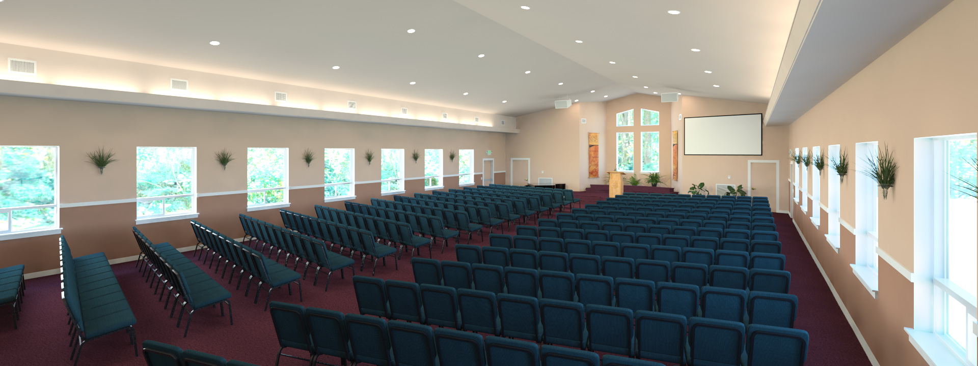 Expanded worship center. Graphic art by Josh Suko.