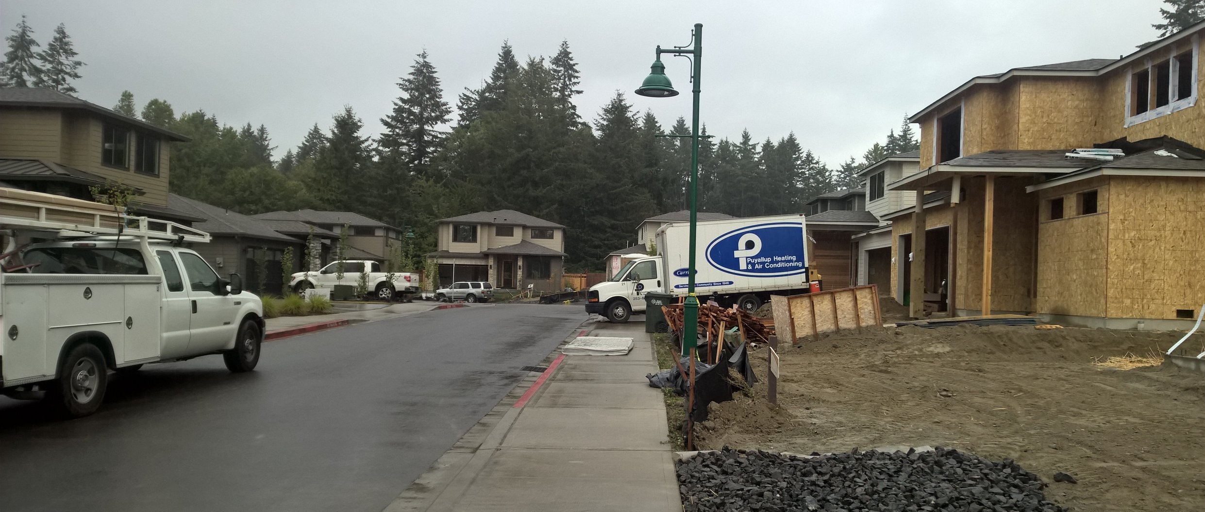 The new Bellesara housing development on Hunt being built by Rush Residential. This used to have just one home.