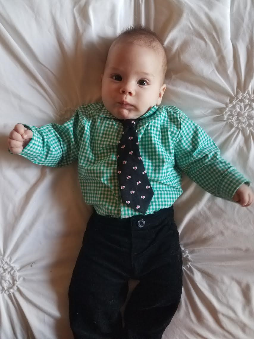 Our newest grandson Samuel all dressed up for his court appearance to officially become a Clark.