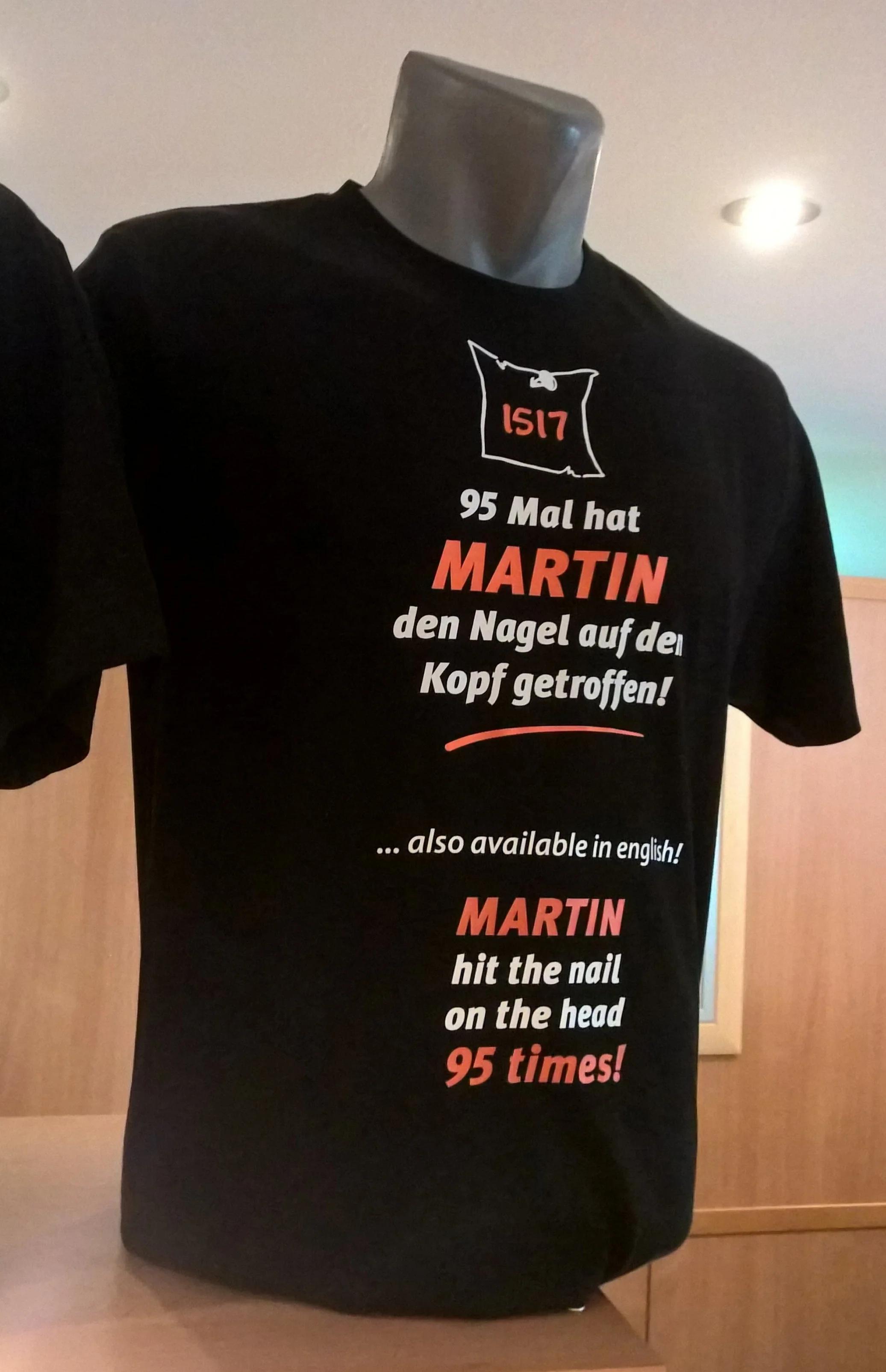 Loved this T-shirt I saw in the Luther Hotel in Wittenberg that reminded us Luther "hit the nail on the head" when he nailed his 95 thesis on the door of the Castle Church there.