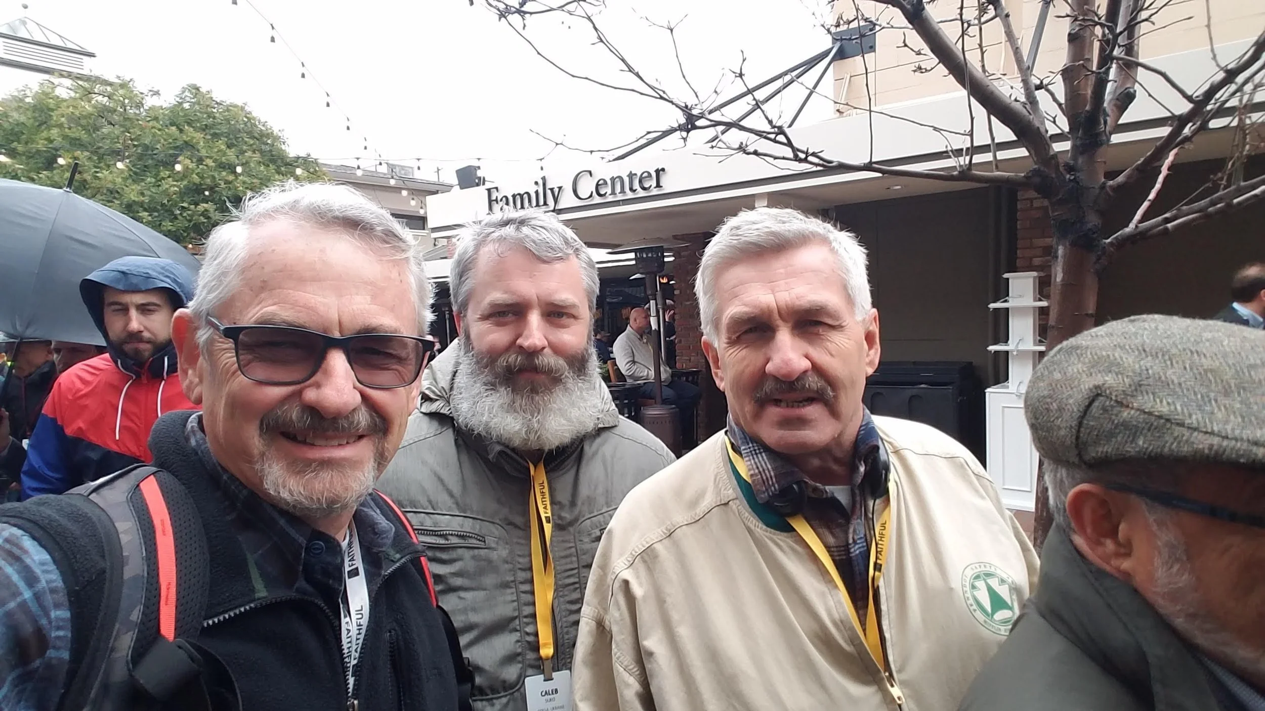 Me with my son Caleb and his father-in-law, our mission associate Vladimir.