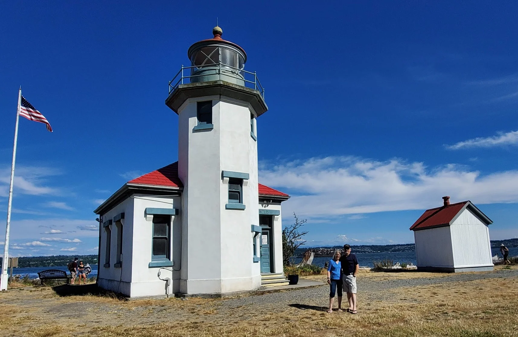Point Robinson Lighthouse where I was assigned during some of our first years of marriage. This picture was taken June 29th on the exact hour we were married fifty years before (1969). The lighthouse still functions as a beacon to ships that have to navigate one of the few 90 turns in shipping lanes in the US.