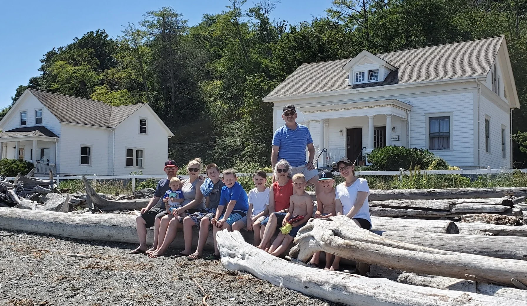 A picture 50 years later (this week) in front of the same quarters with some of our local family. On the left is Hannah’s family. On the right is some of our son Josh’s family. He was working that day. Josh was our first son and was born while we lived here. He is what is called a Child of the Light .
