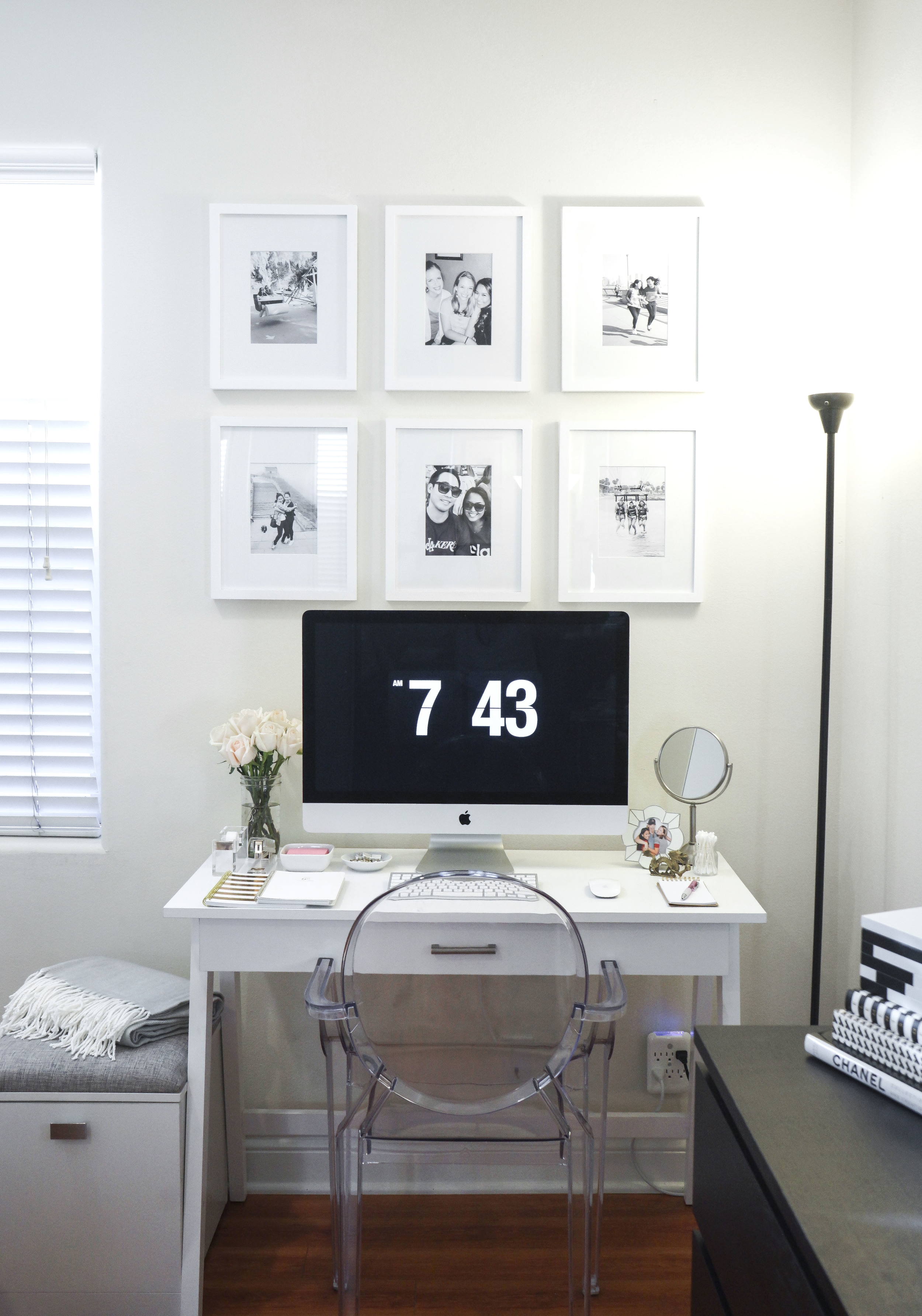 White and Gold Desk Workspace