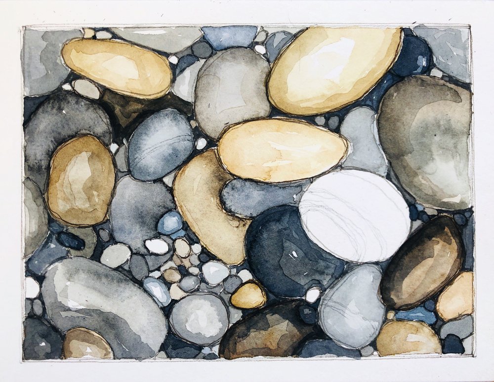 River Stones Watercolor — Anna Lowenthal Walsh