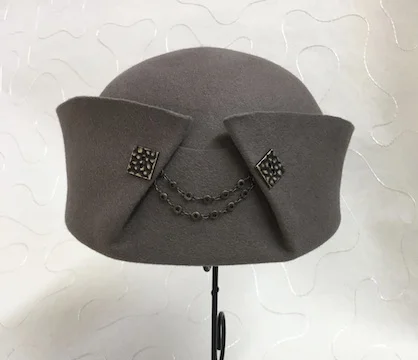 Fur felt blocked cloche.