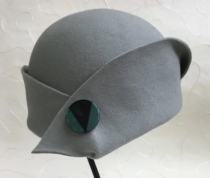Fur felt blocked cloche.